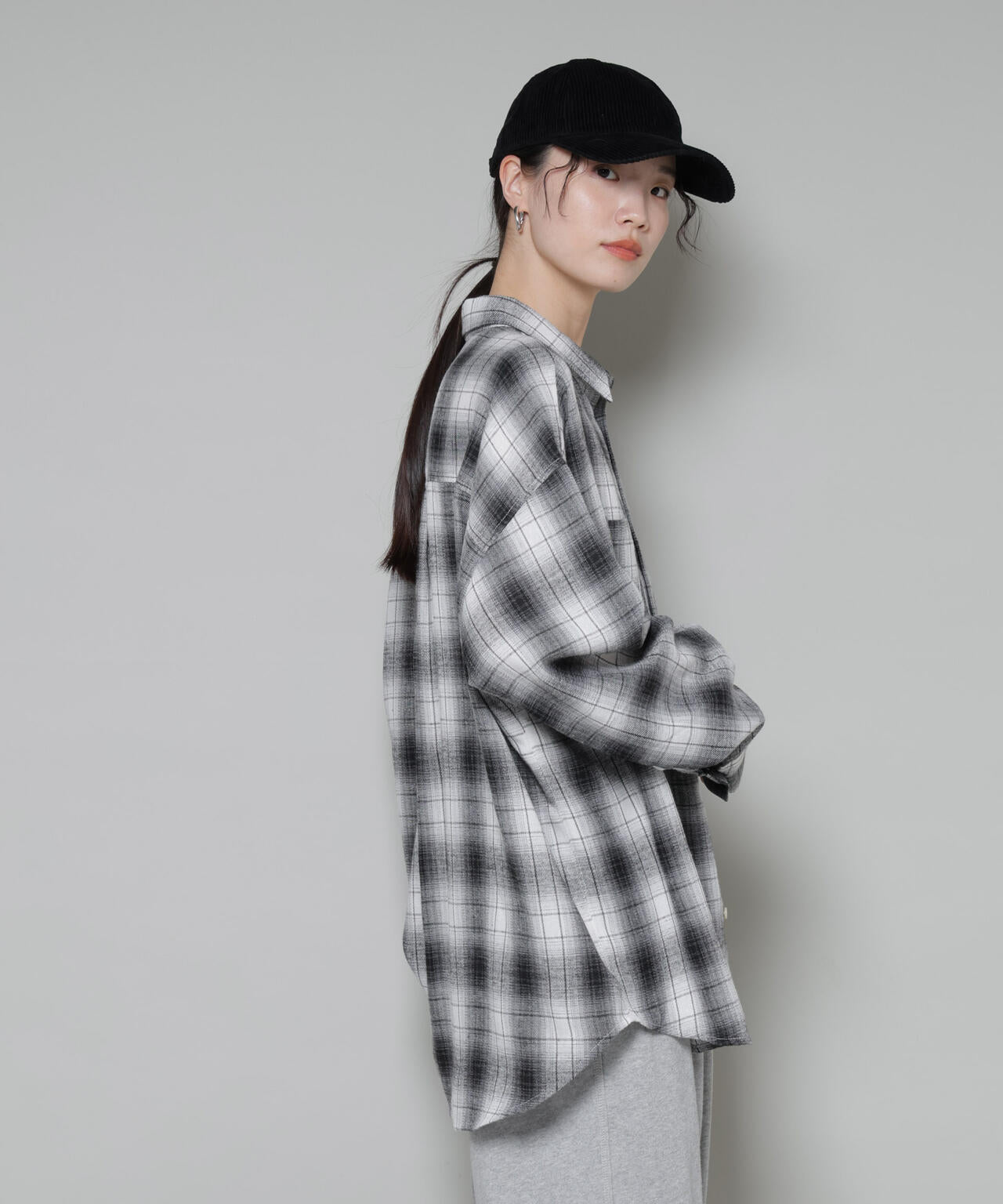オーバーサイズチェックシャツ 6735220316