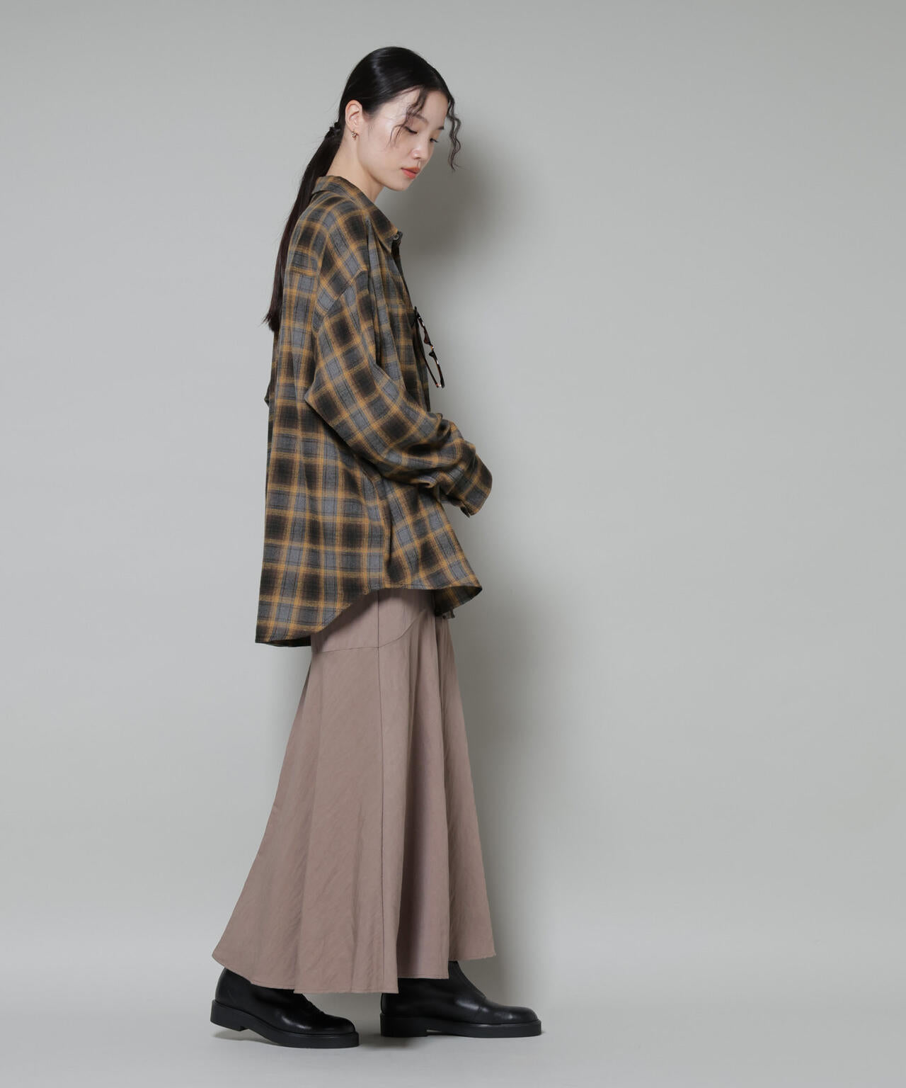 オーバーサイズチェックシャツ 6735220316