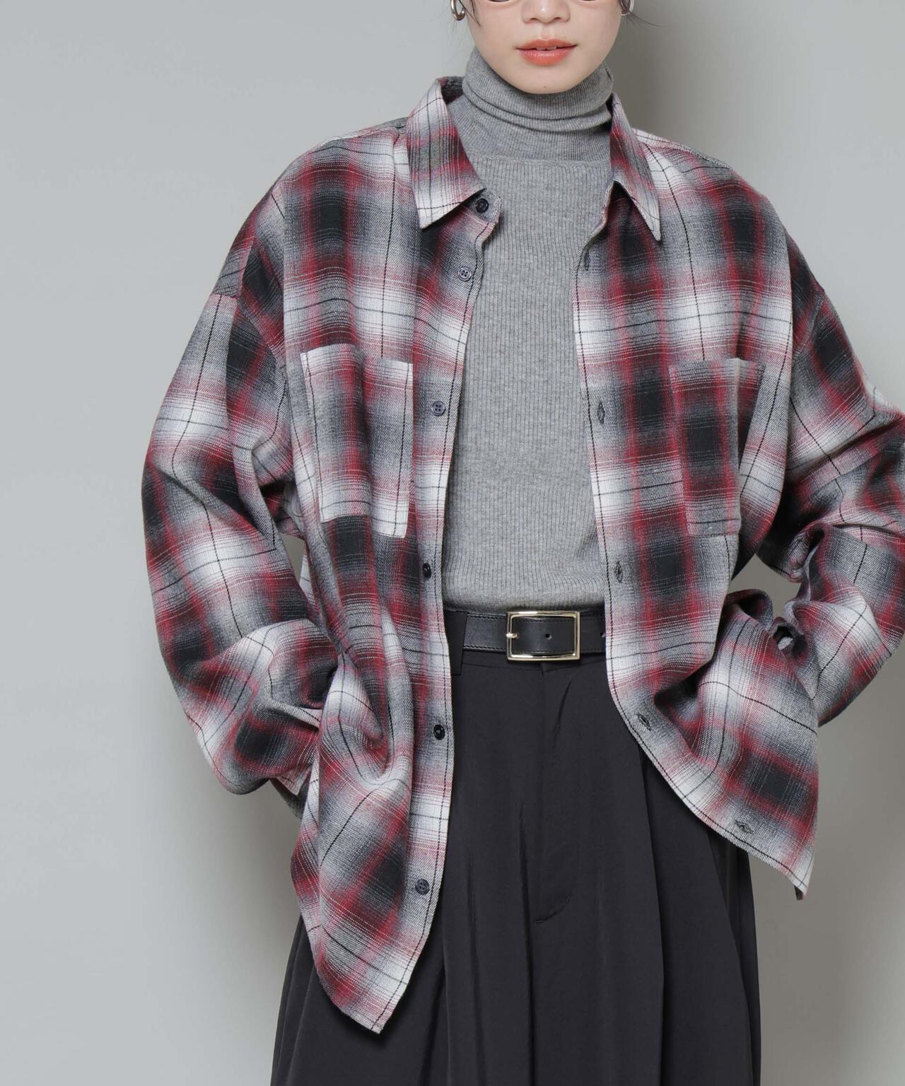 オーバーサイズチェックシャツ 6735220316