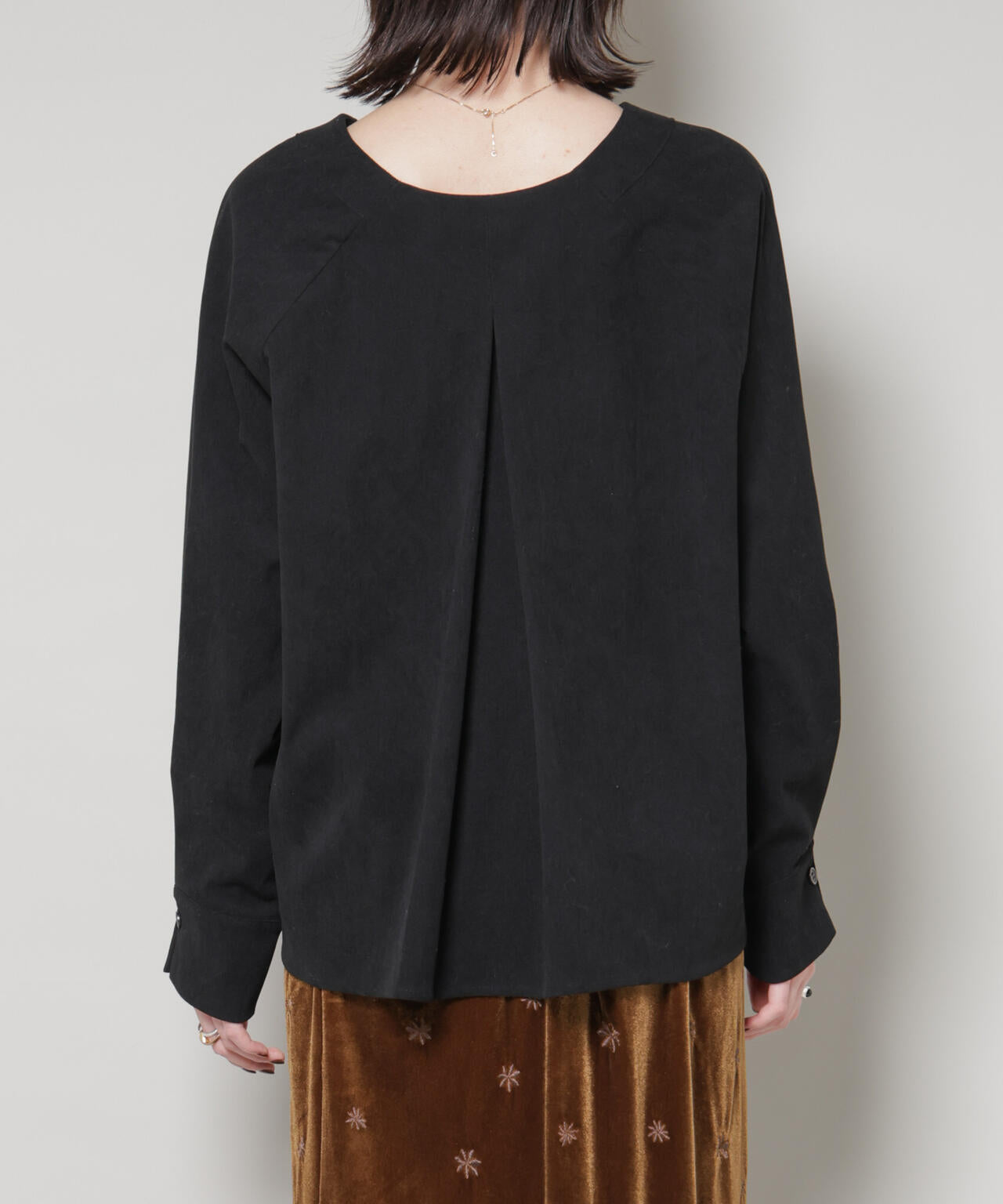 ストレッチ起毛スキッパープルオーバーブラウス(セットアップ可) 6735220319