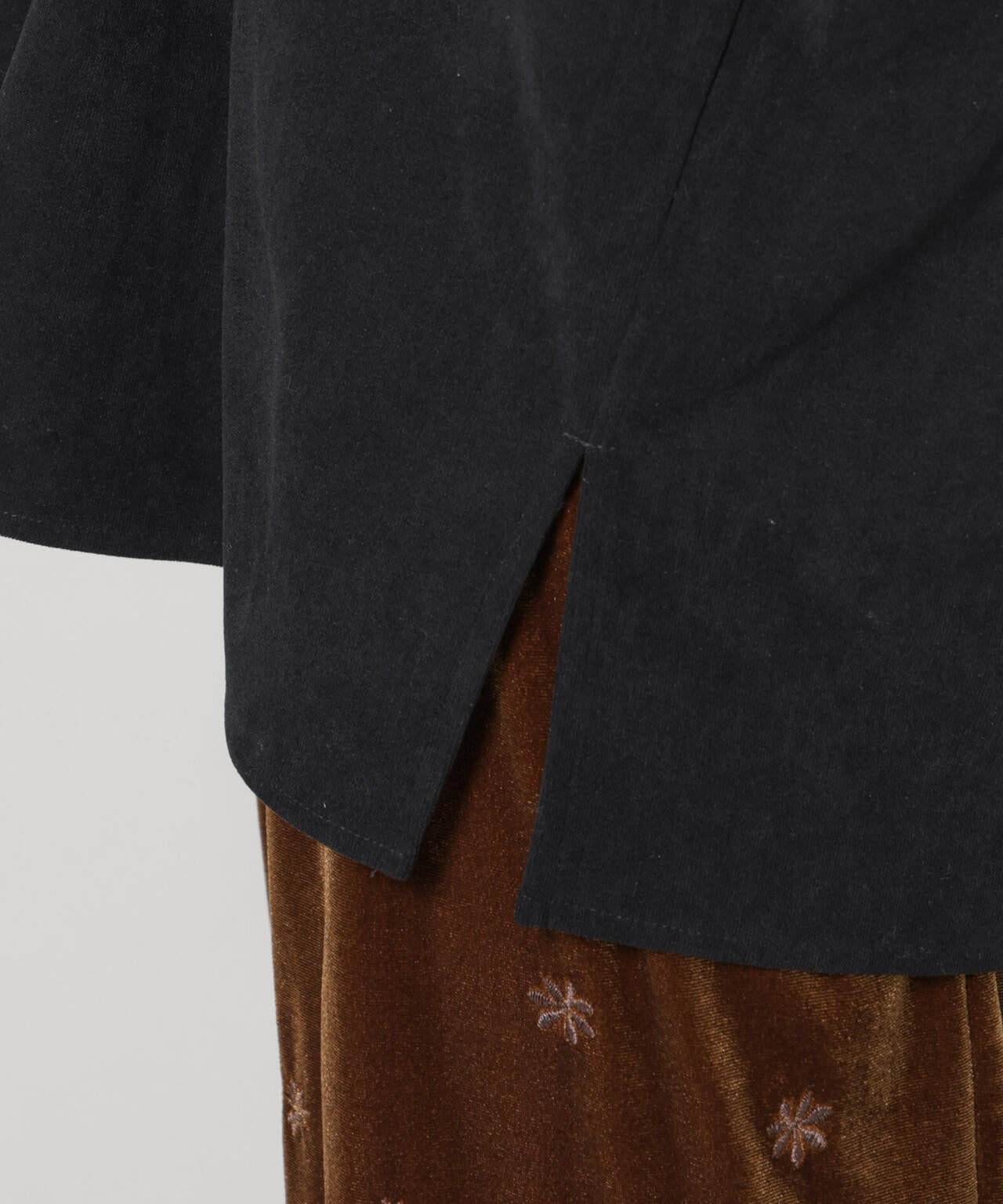 ストレッチ起毛スキッパープルオーバーブラウス(セットアップ可) 6735220319