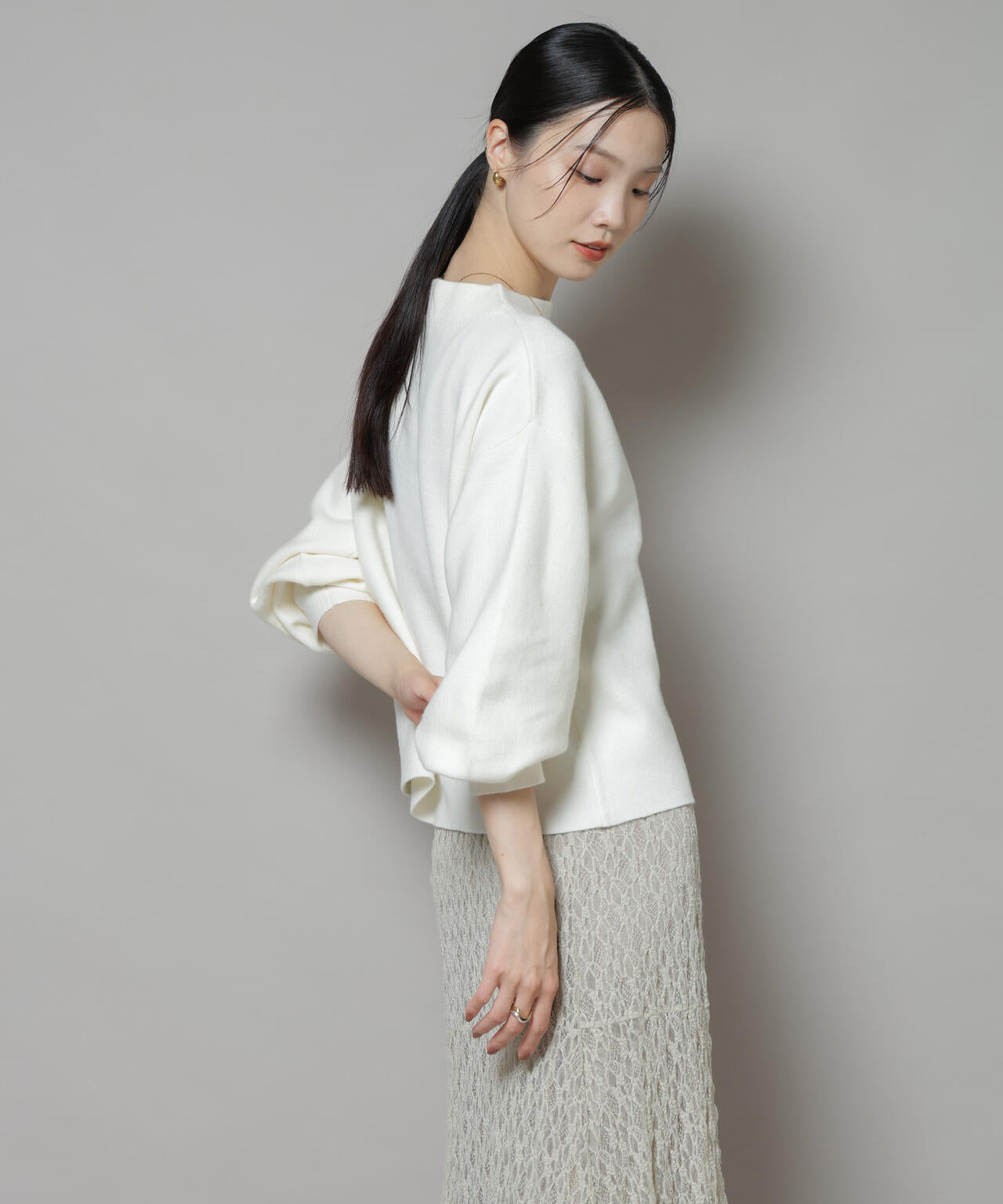 ミラノリブ パール ニット プルオーバー