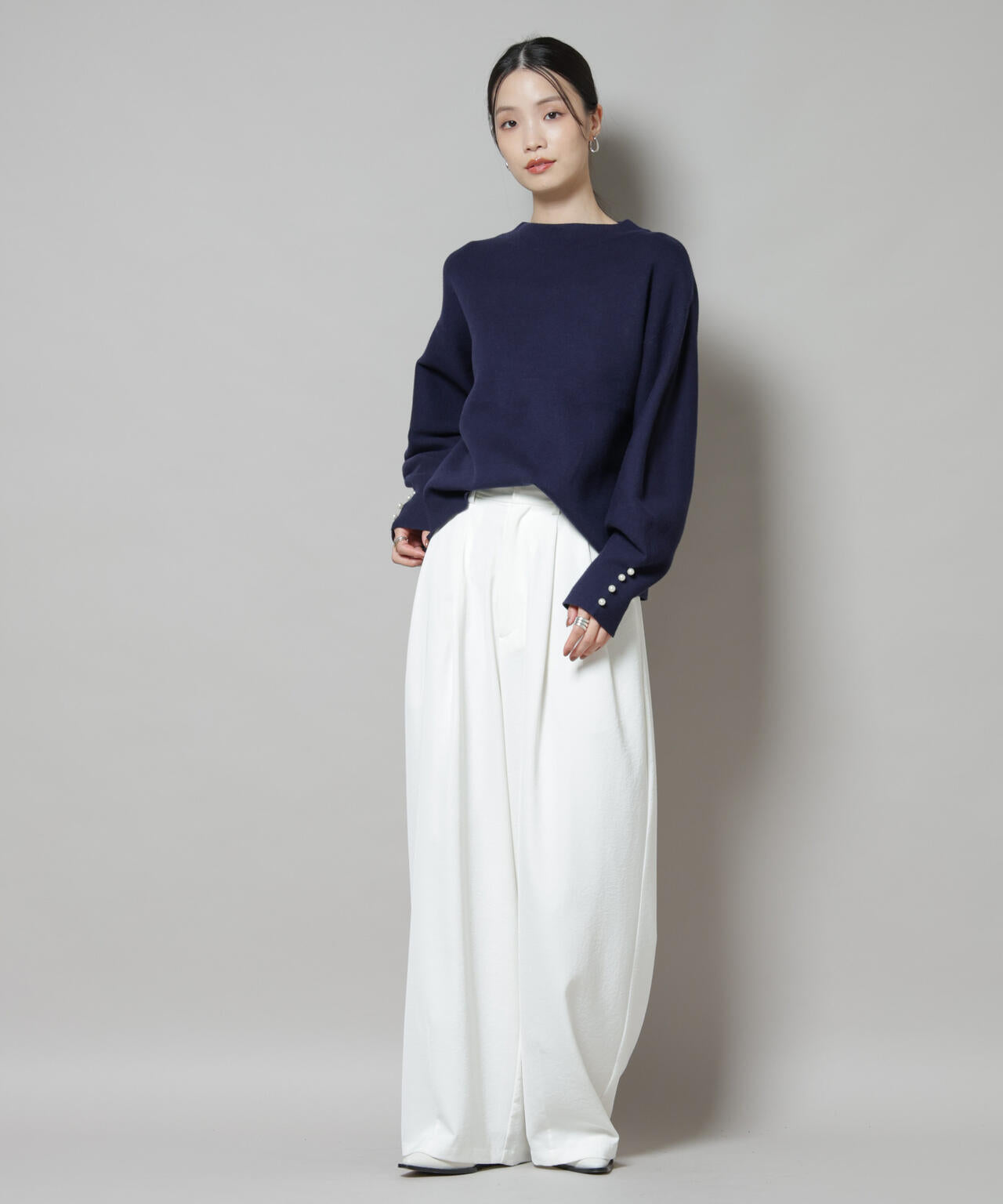 ミラノリブ パール ニット プルオーバー