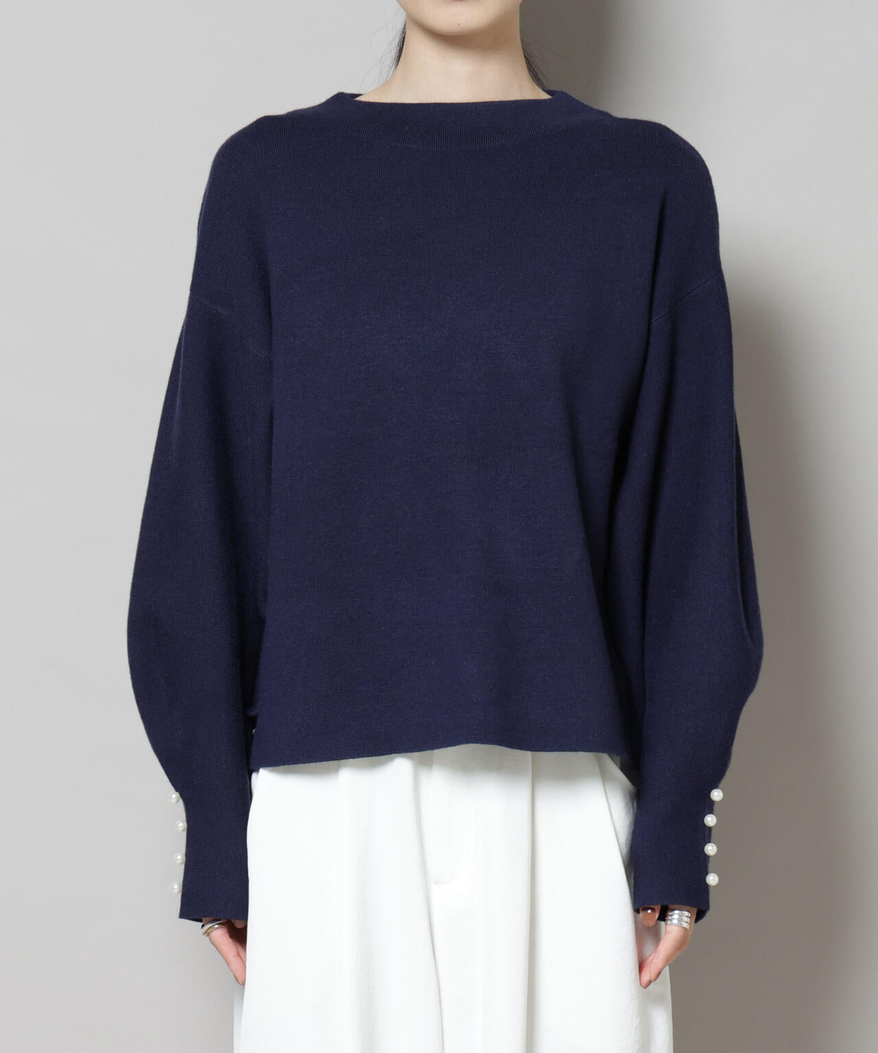 ミラノリブ パール ニット プルオーバー