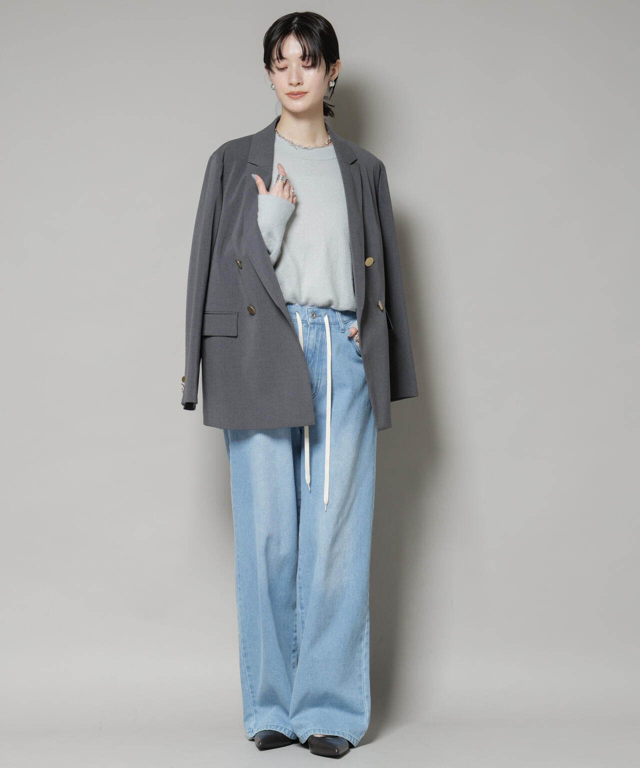 ミニラメ シャギー ニット プルオーバー