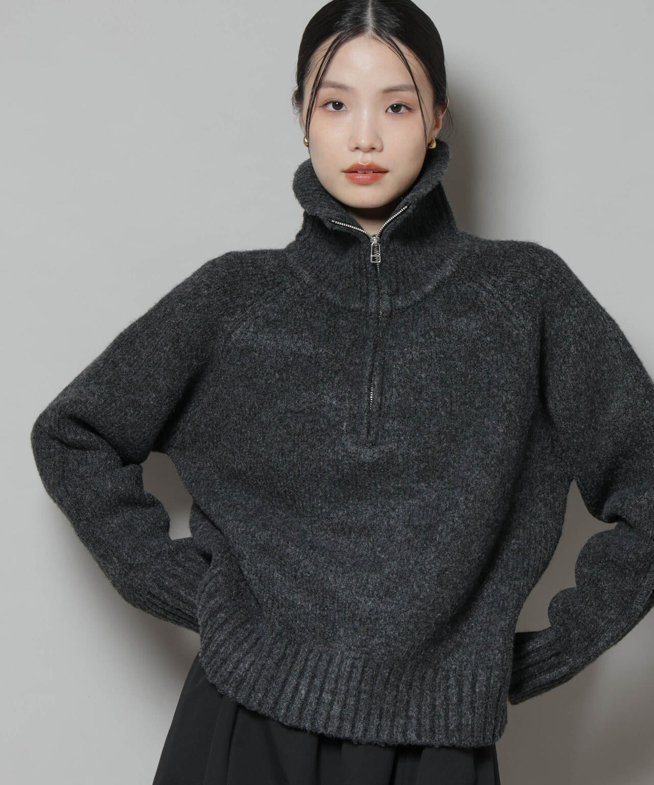 【美品】 ジャーナルスタンダードレサージュ ニット プルオーバー ハーフジップ ハーフジップ ニット プルオーバー