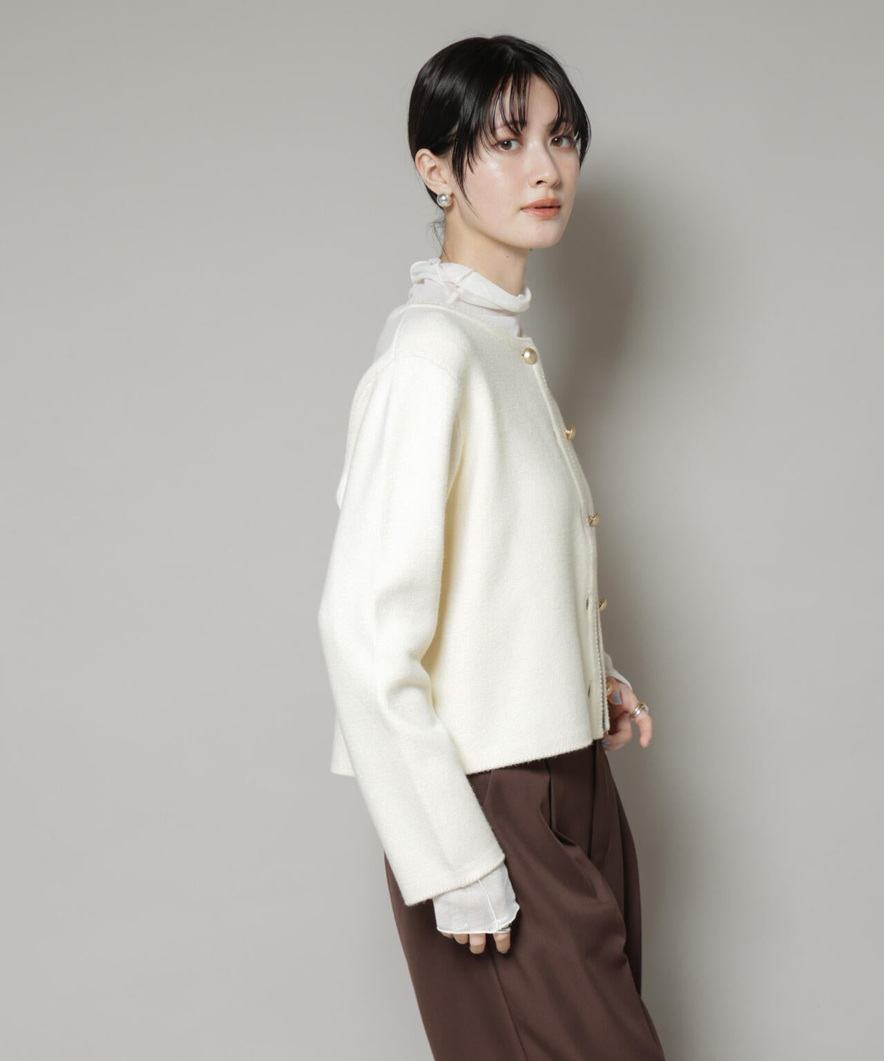 ミラノ リブ ニット ジャケット