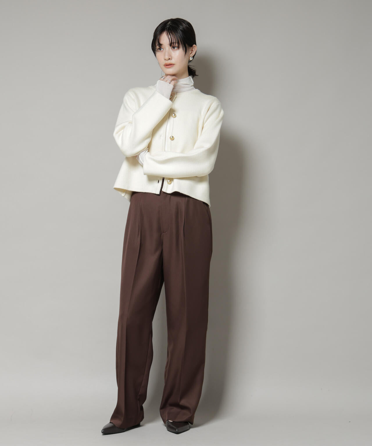 ミラノ リブ ニット ジャケット