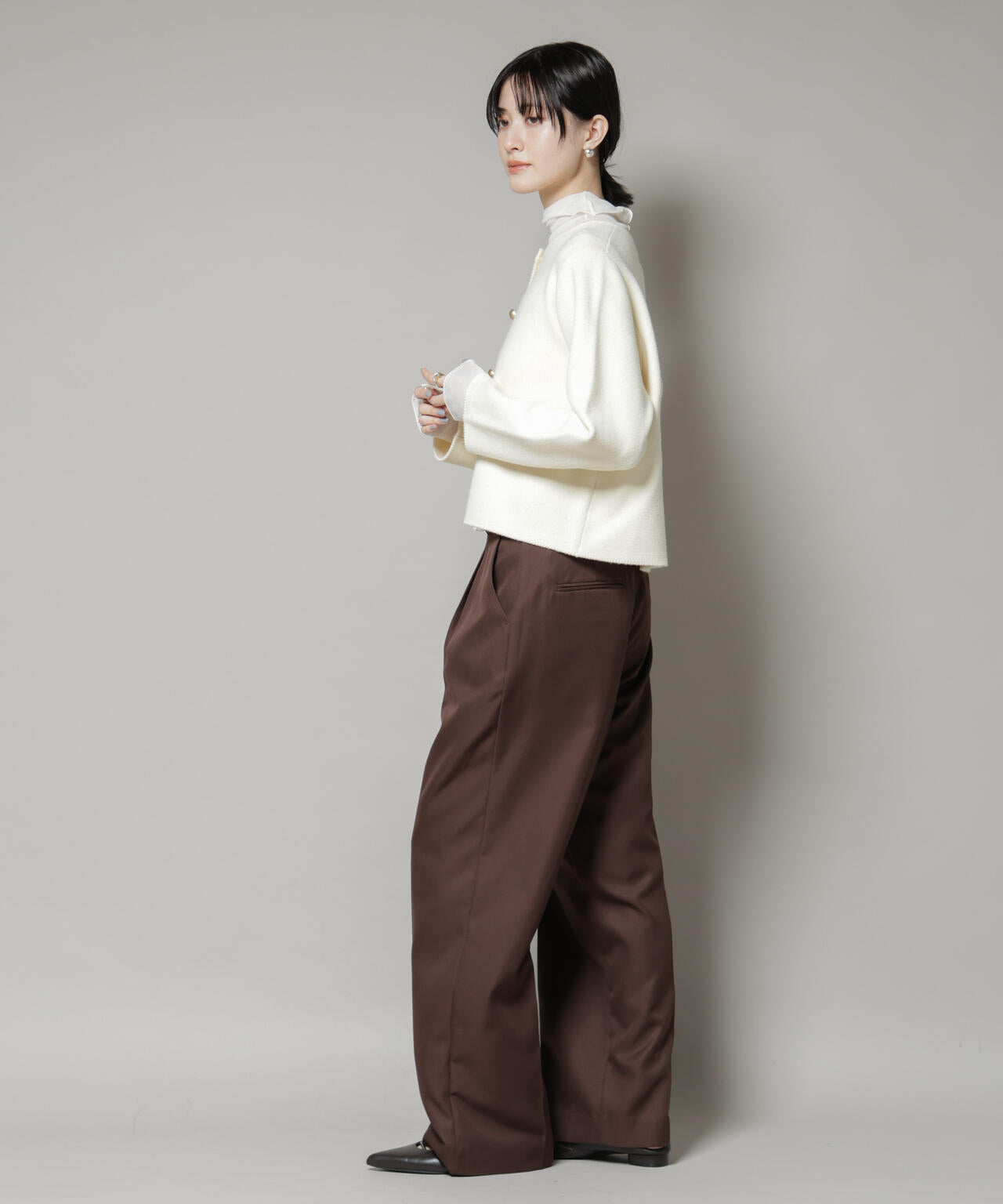 ミラノ リブ ニット ジャケット