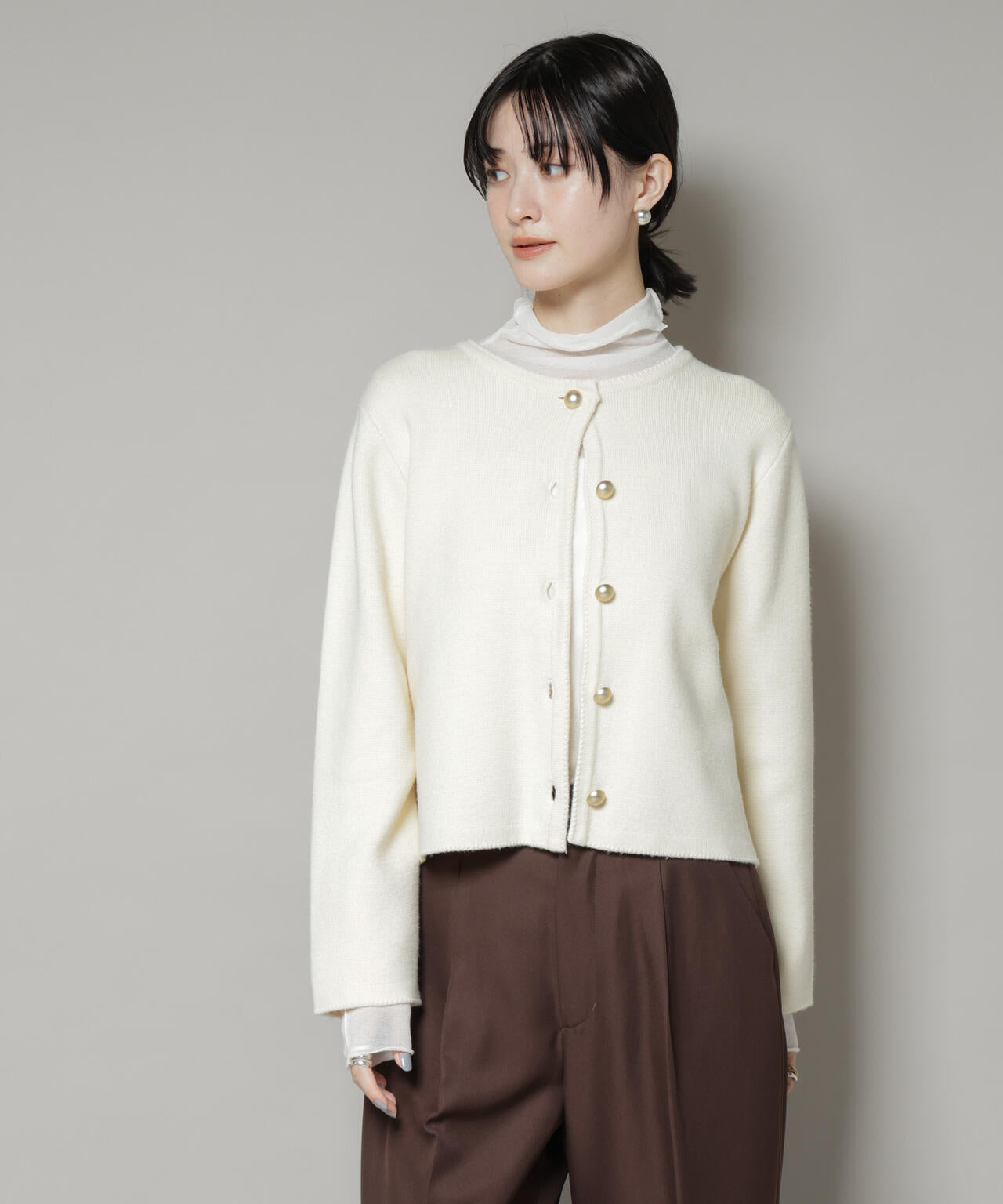 ミラノ リブ ニット ジャケット