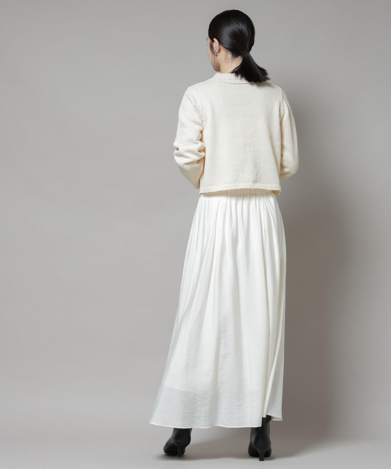 衿付アイレットクロップドニットカーディガン 6735222331
