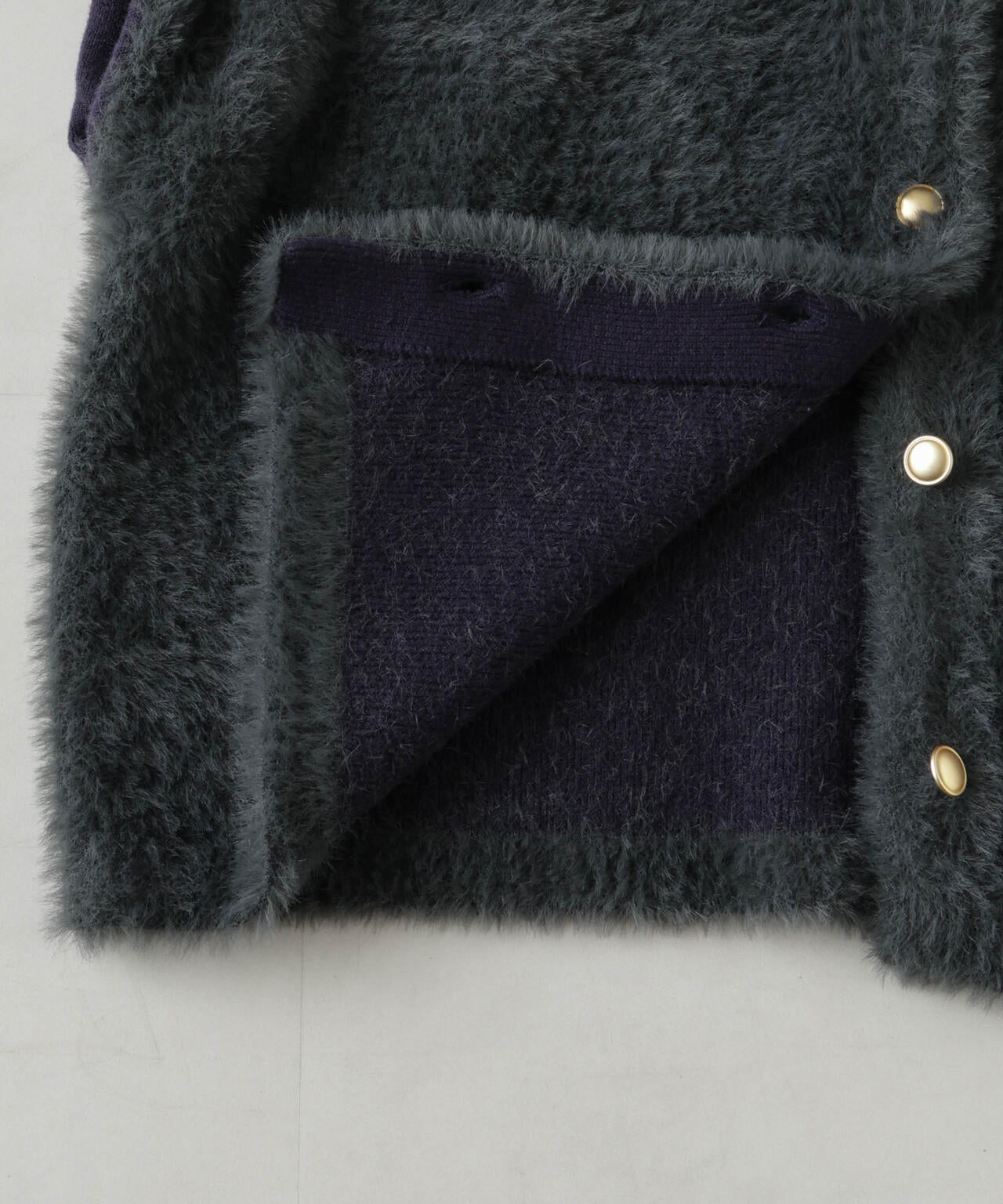 配色シャギーニットジャケット 6735222333