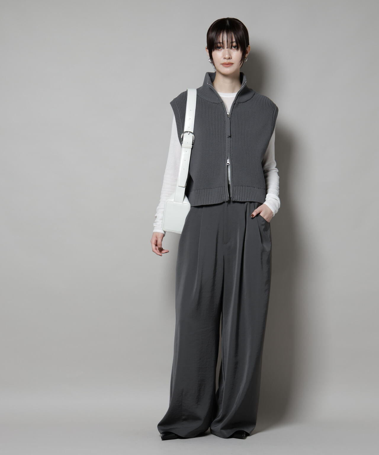 ダブルジップアップベスト ダブルジップ アップドライバーズ ニットベスト