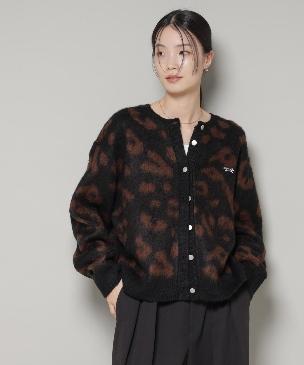 PENNEYS 別注 TheFOX レオパード クルー カーディガン