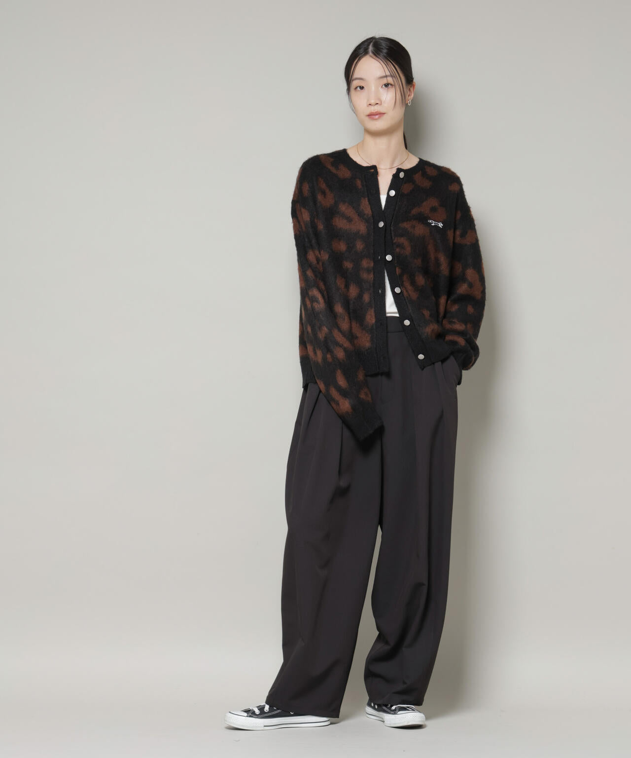 PENNEYS 別注 TheFOX レオパード クルー カーディガン