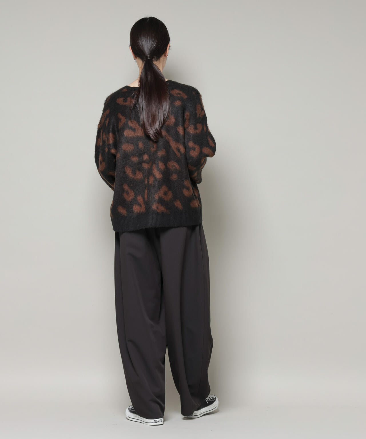 PENNEYS 別注 TheFOX レオパード クルー カーディガン