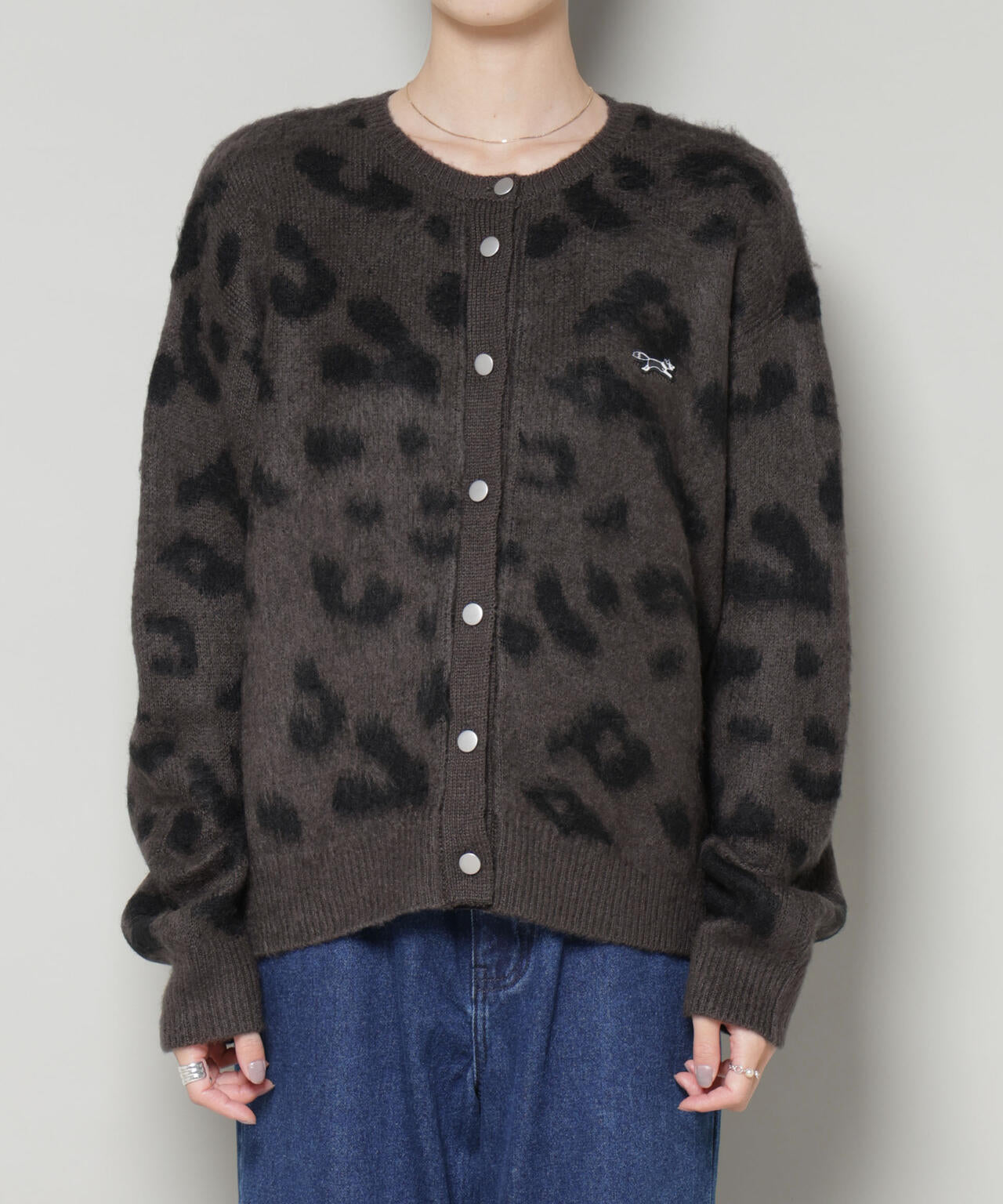 PENNEYS 別注 TheFOX レオパード クルー カーディガン