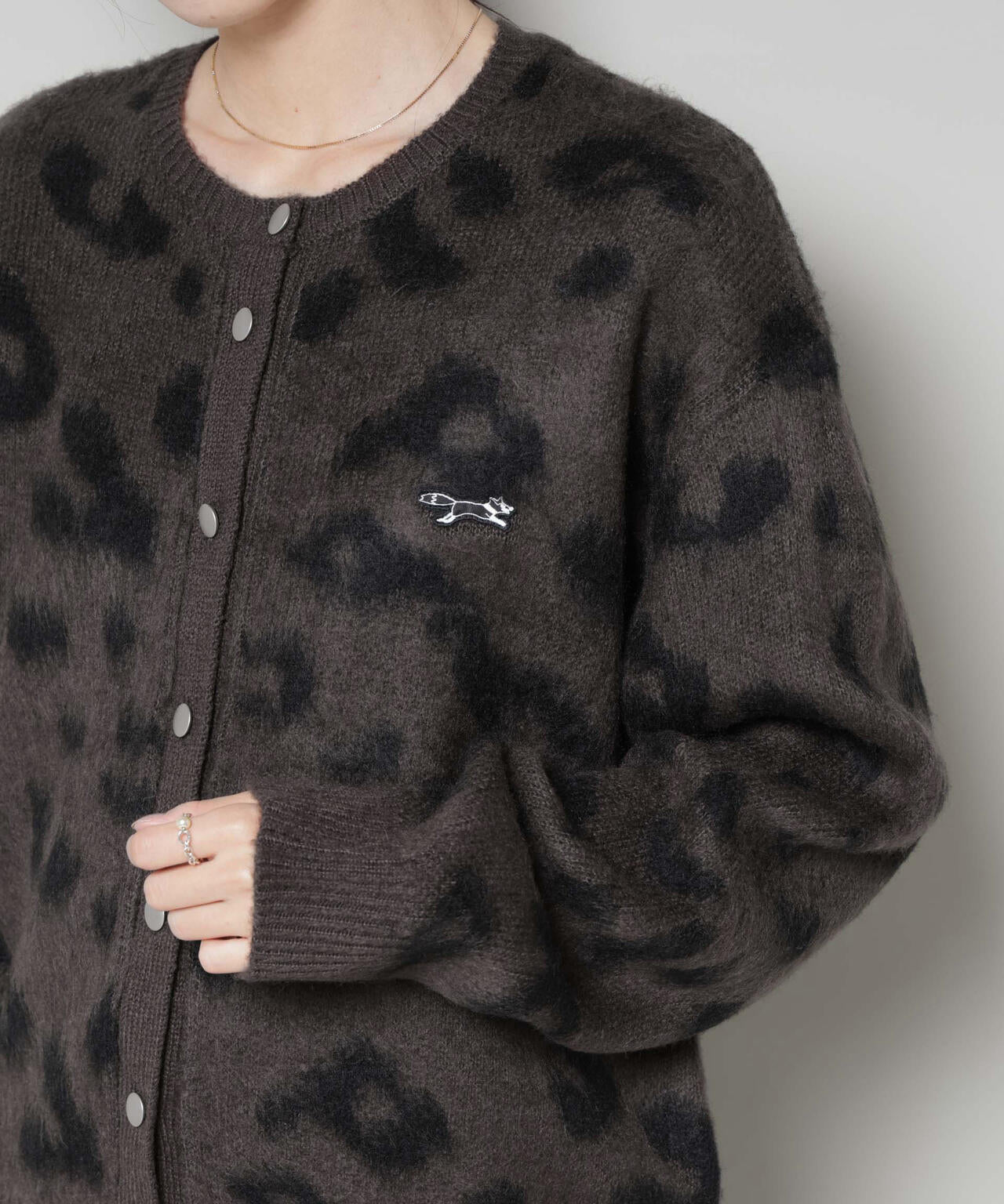 PENNEYS 別注 TheFOX レオパード クルー カーディガン