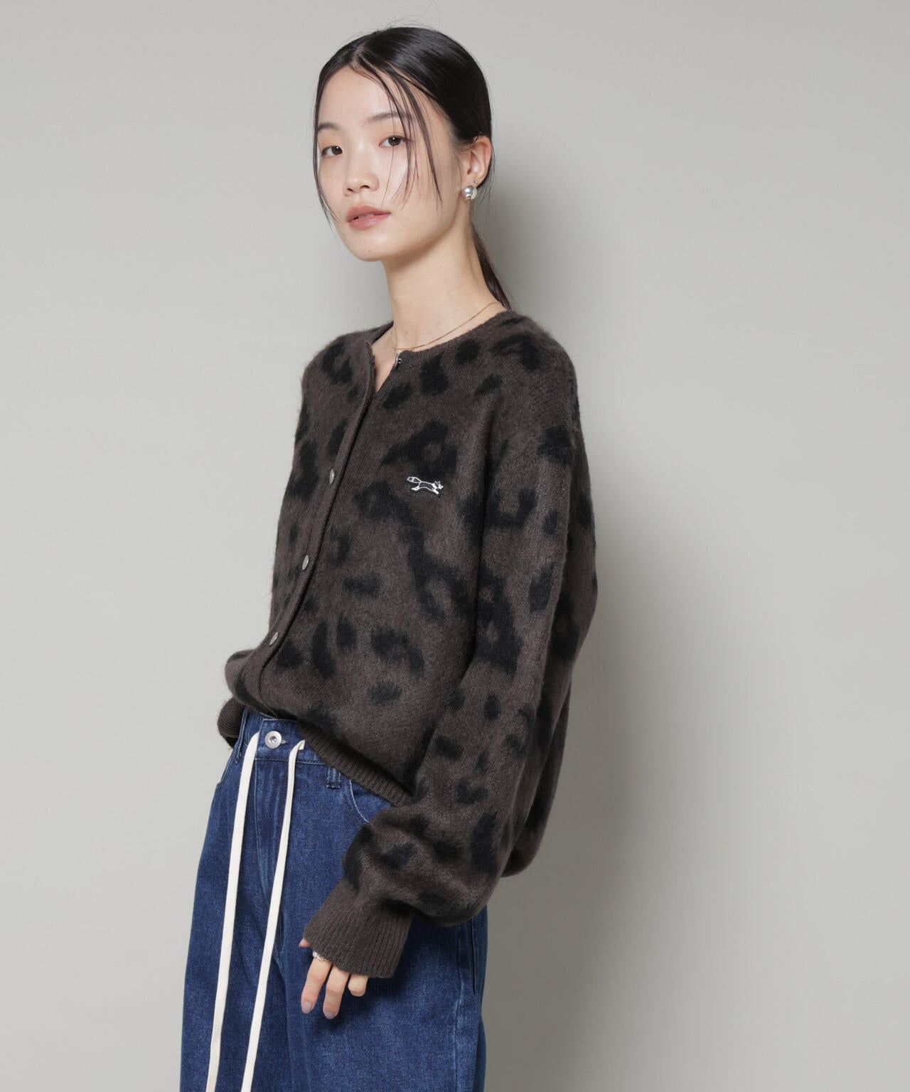 Penneys ヒョウ柄 カーディガン Lサイズ PENNEYS 別注 TheFOX レオパード クルー カーディガン