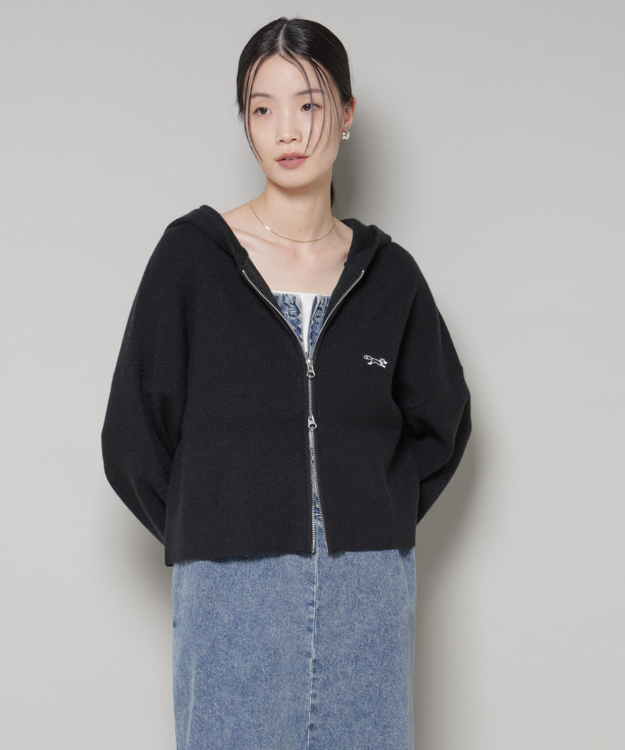 【美品】フォクシー ニットパーカー カーディガン フーディー 黒ブラック PENNEYS 別注 TheFOX ニット フーディー