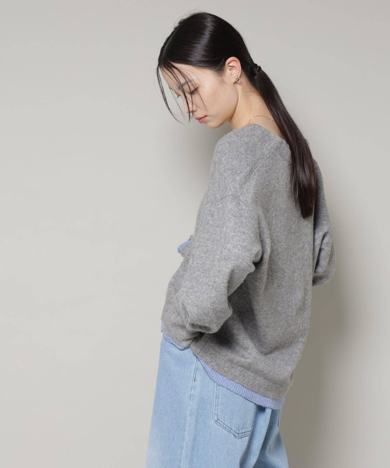 専用　フォクシー　バイカラー　カーディガン　38 forksy.】バイカラーラインオーバーサイズカーディガン forksy.│MONO