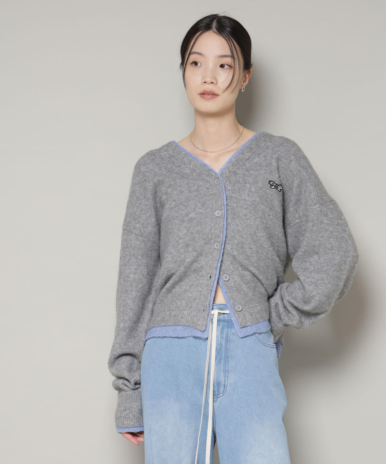 PENNEYS 別注 TheFOX バイカラー Vネック カーディガン