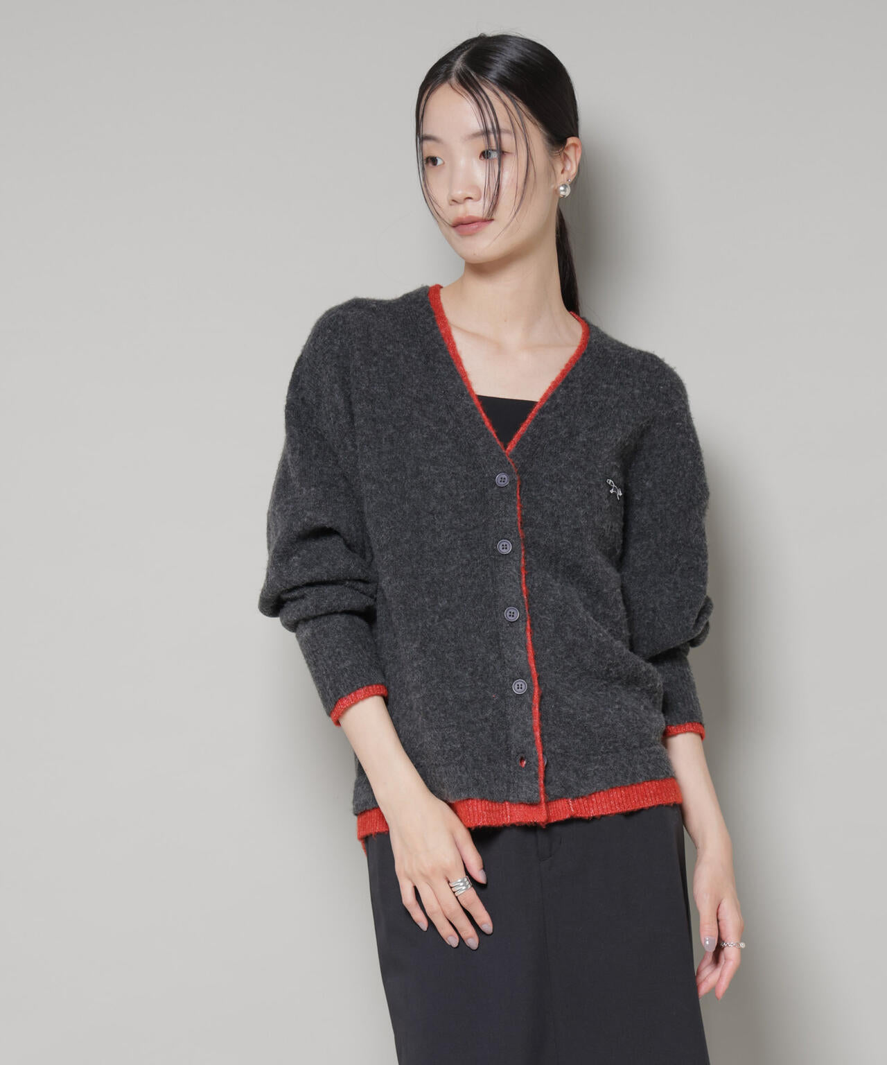 PENNEYS 別注 TheFOX バイカラー Vネック カーディガン