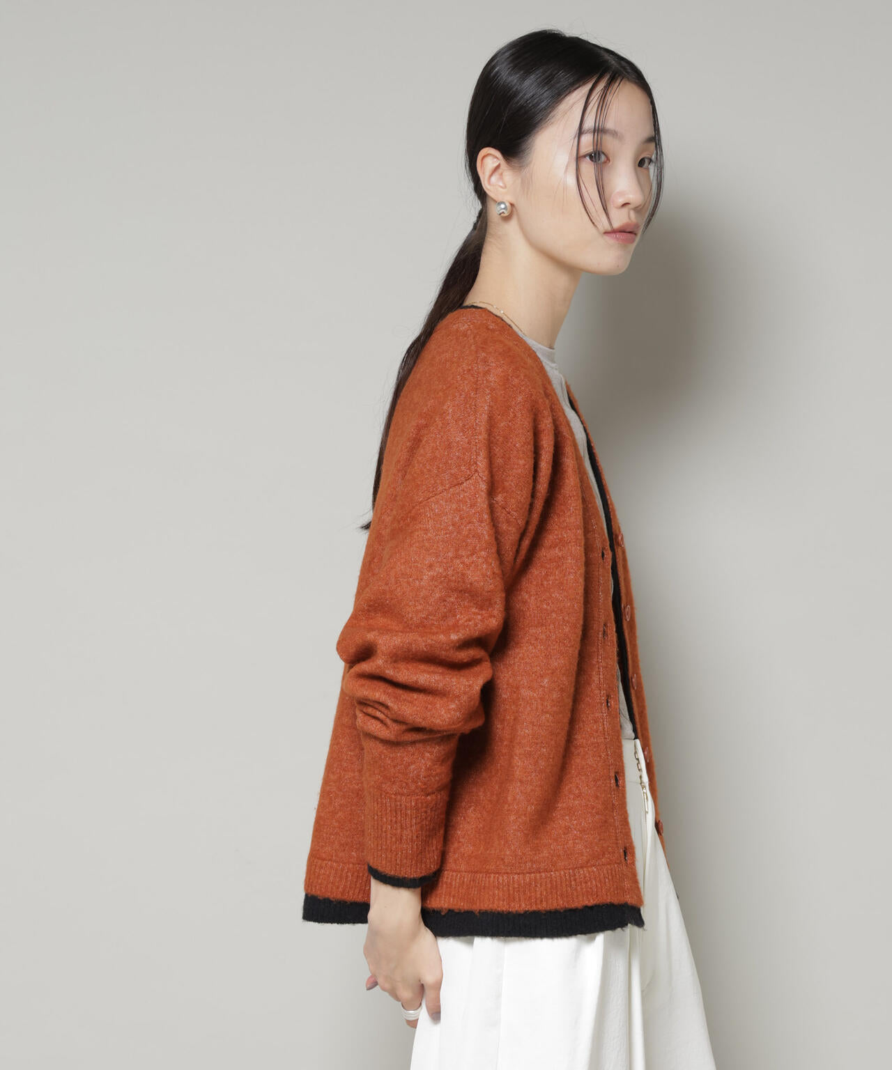 PENNEYS 別注 TheFOX バイカラー Vネック カーディガン