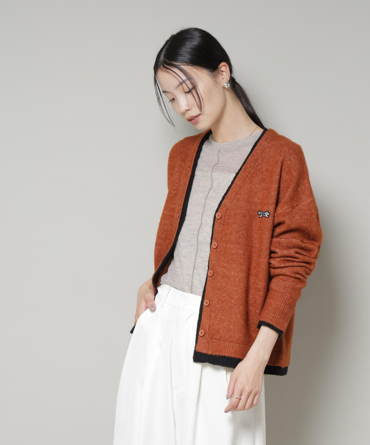 専用　フォクシー　バイカラー　カーディガン　38 PENNEYS 別注 TheFOX バイカラー Vネック カーディガン