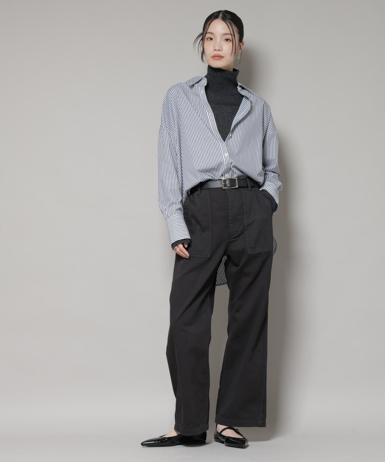 タートルネック カシミヤ混 ニット プルオーバー