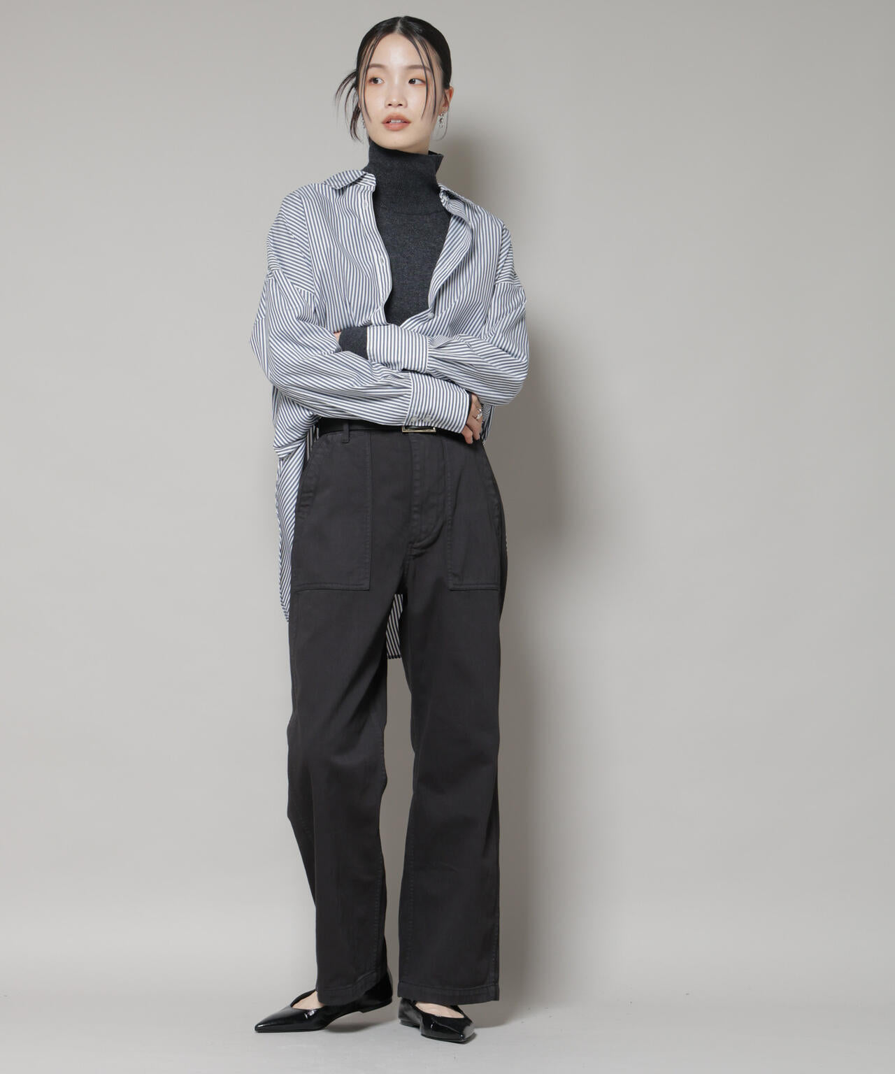 タートルネック カシミヤ混 ニット プルオーバー