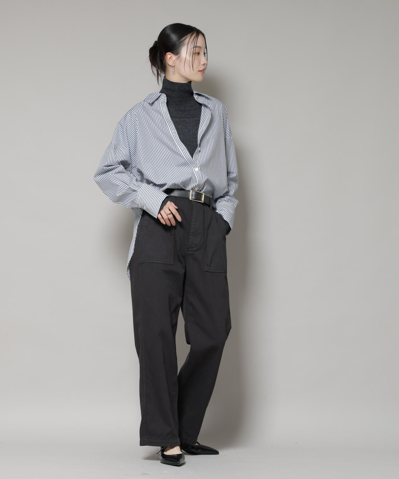 タートルネック カシミヤ混 ニット プルオーバー