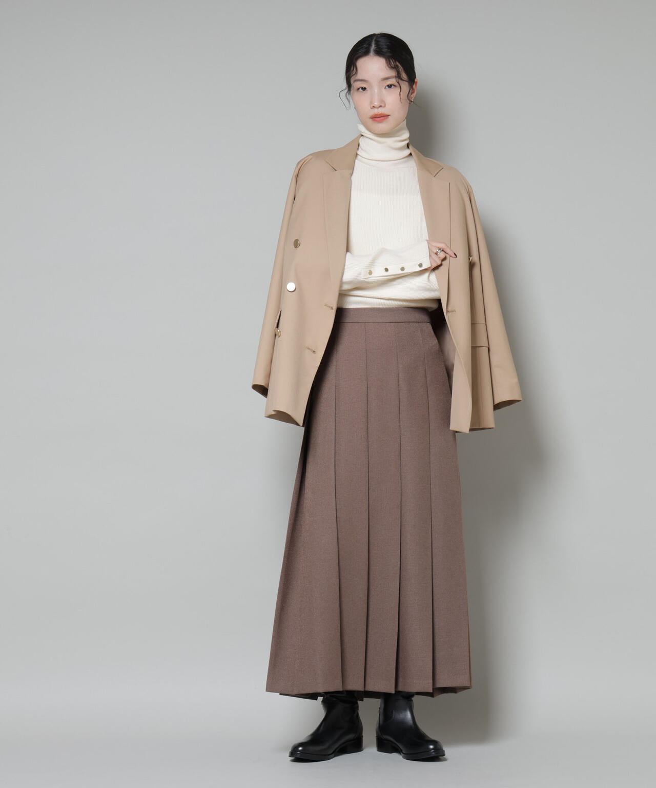 洗濯機洗可メタルボタンリブニット 6735222343