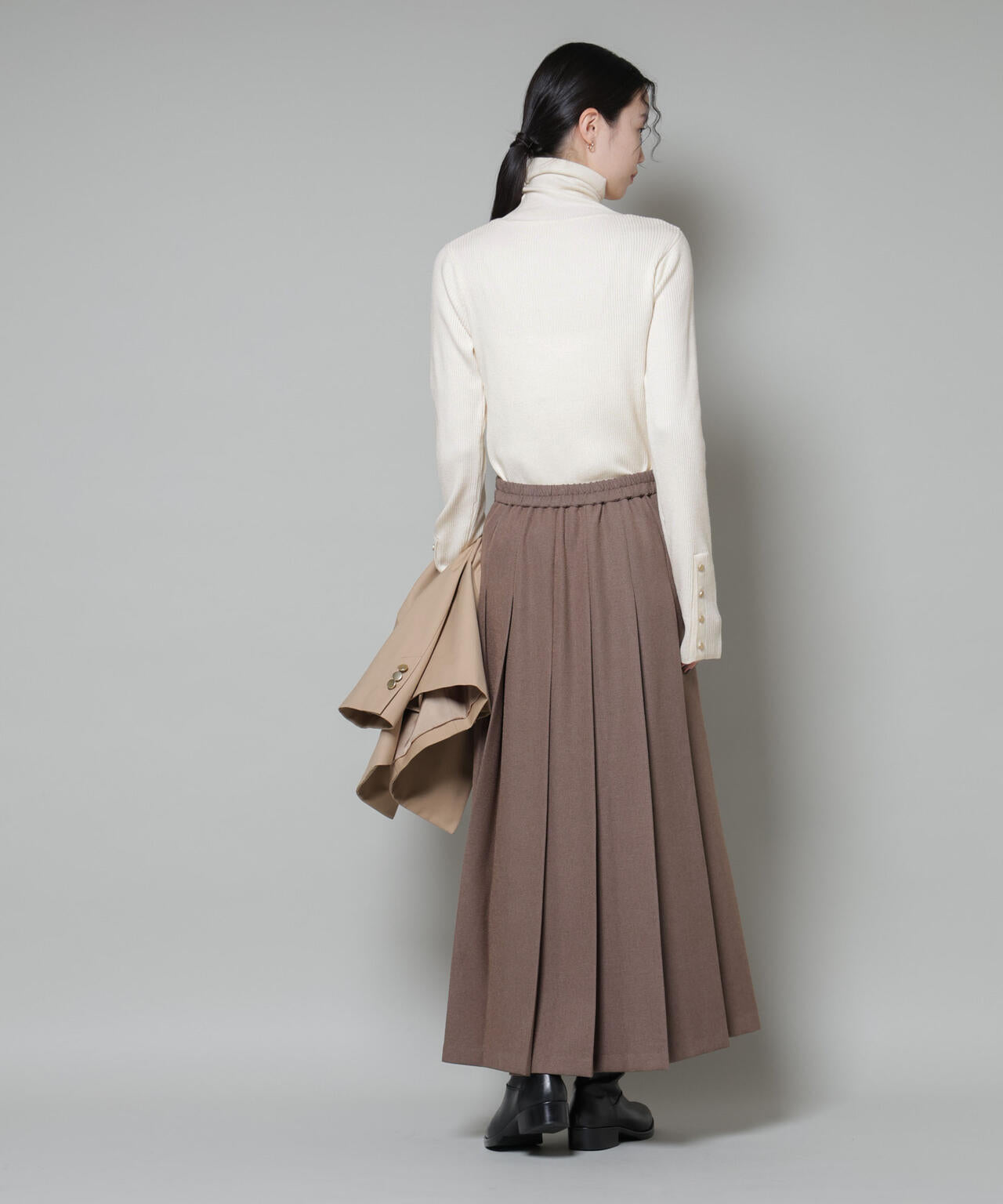 洗濯機洗可メタルボタンリブニット 6735222343