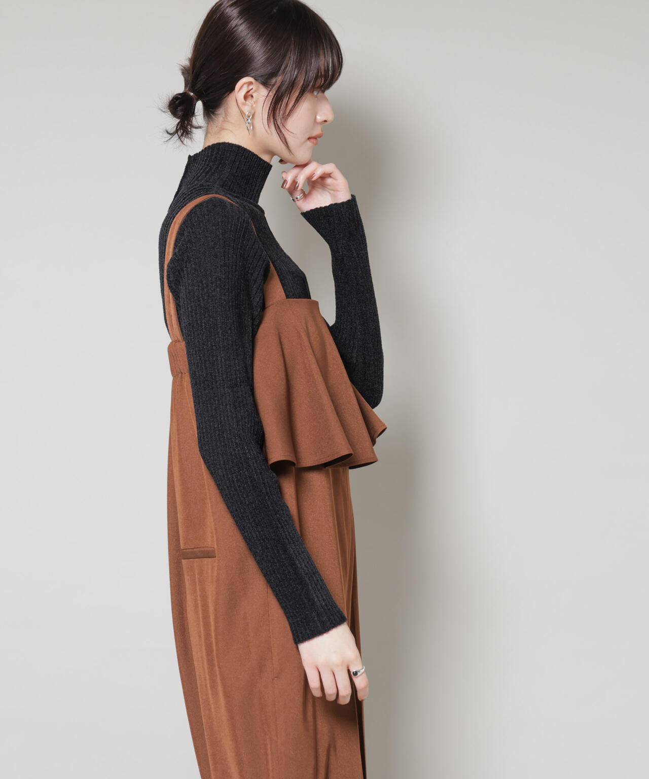 前後2wayボタンネックベロアモールニット 6735222347