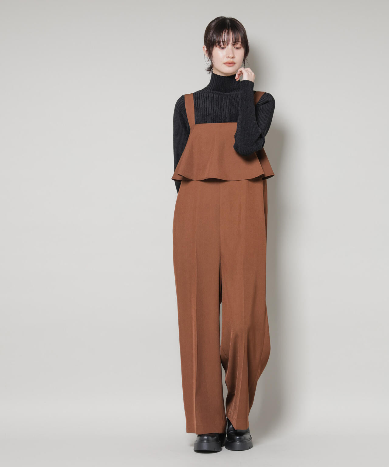 前後2wayボタンネックベロアモールニット 6735222347