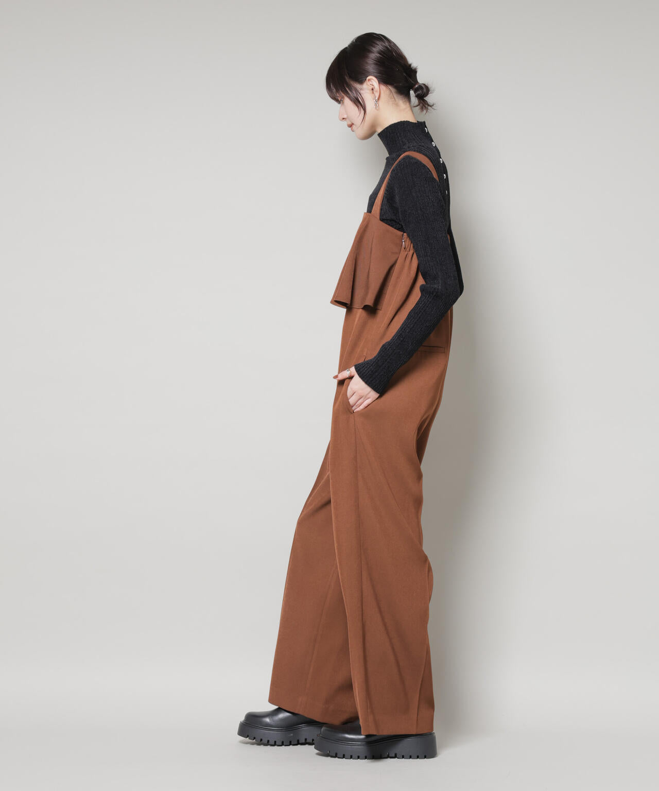 前後2wayボタンネックベロアモールニット 6735222347