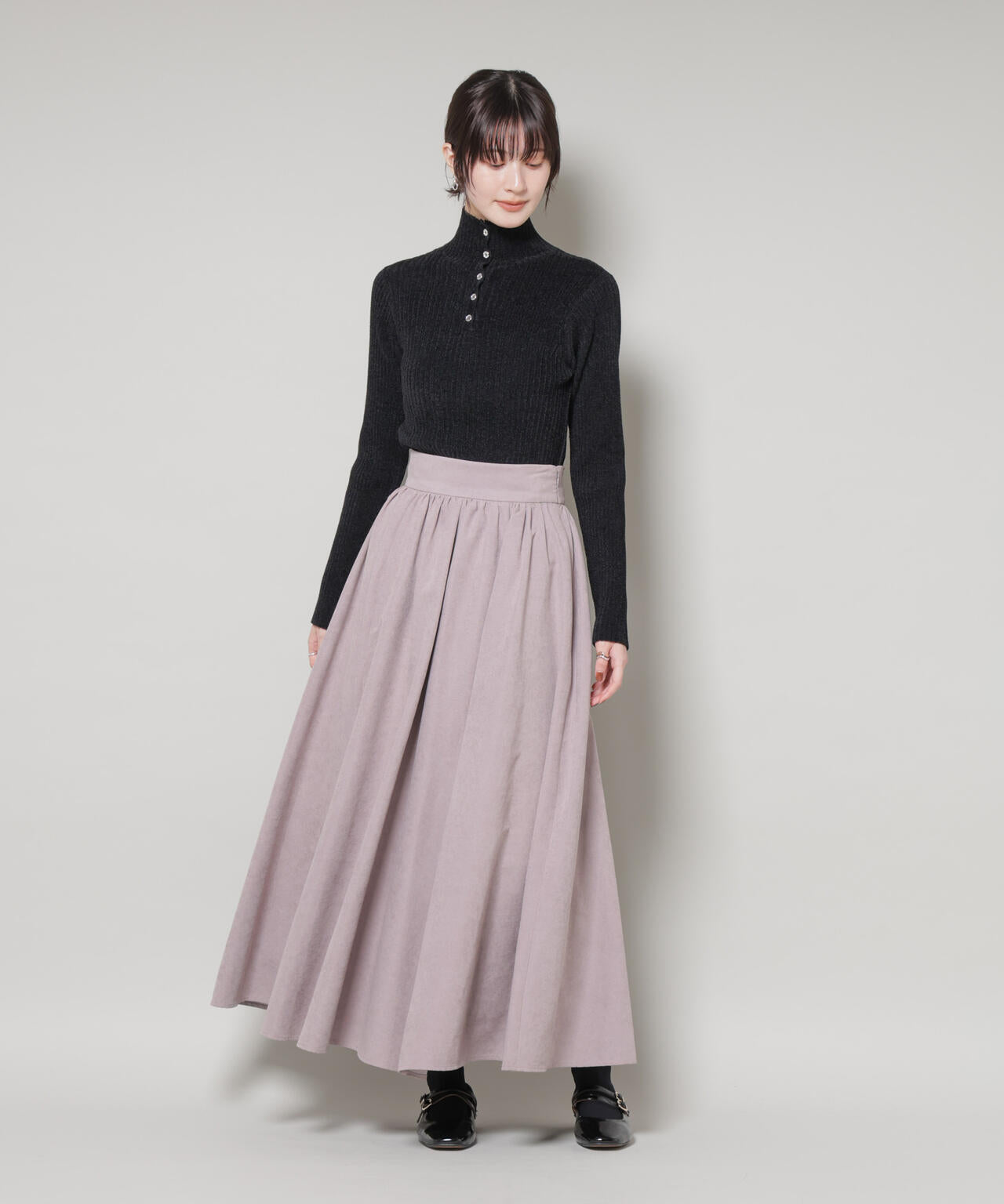 前後2wayボタンネックベロアモールニット 6735222347