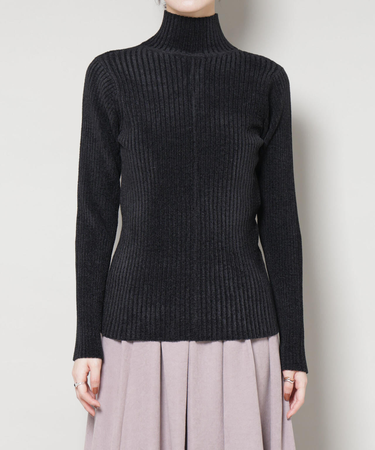 前後2wayボタンネックベロアモールニット 6735222347