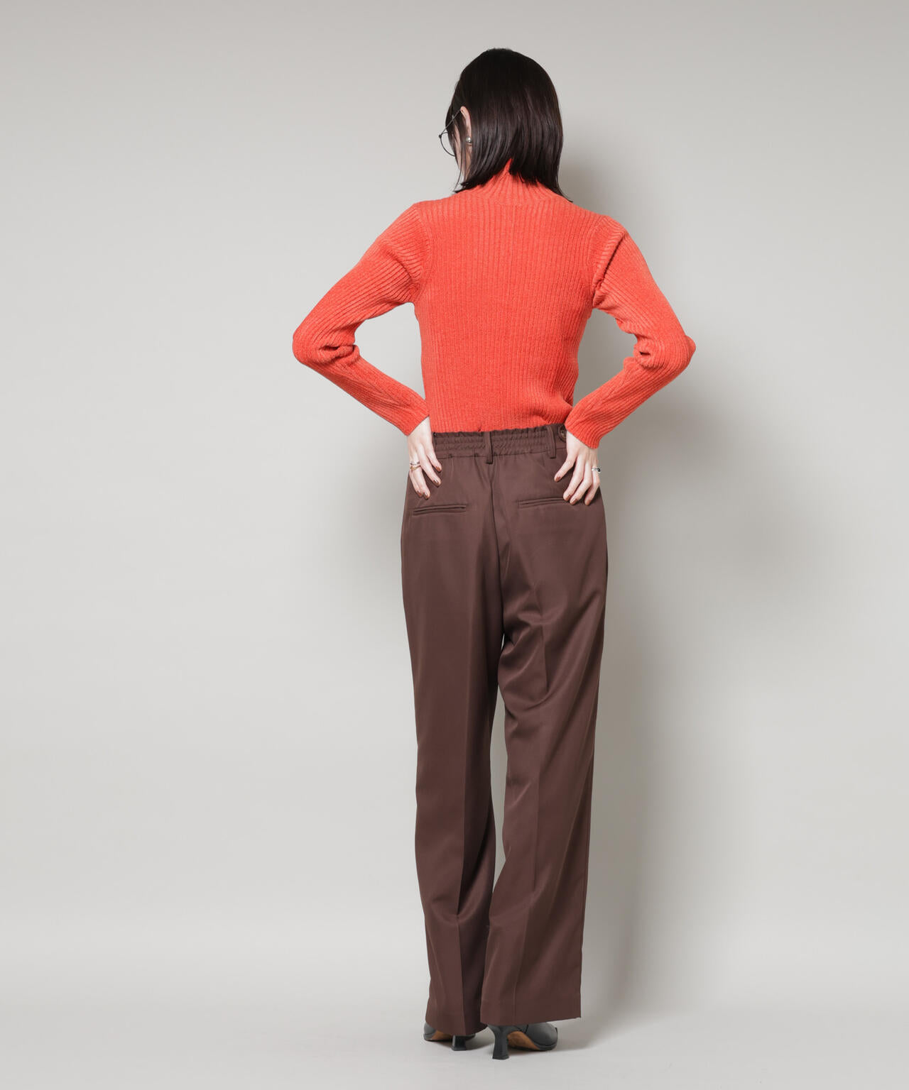 前後2wayボタンネックベロアモールニット 6735222347