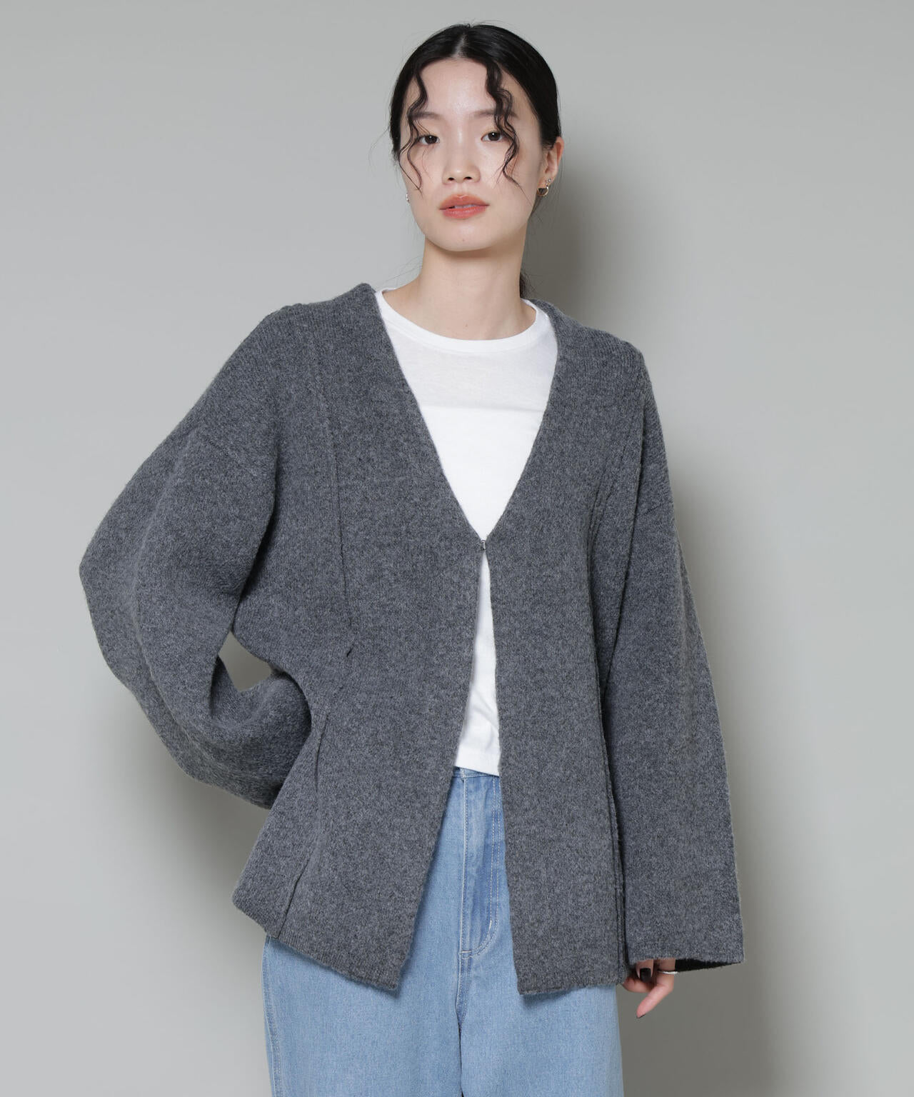 総針ニットジャケットカーディガン 6735222349