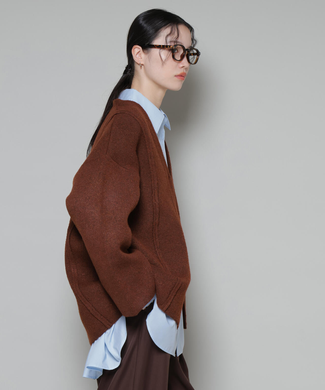 総針ニットジャケットカーディガン 6735222349