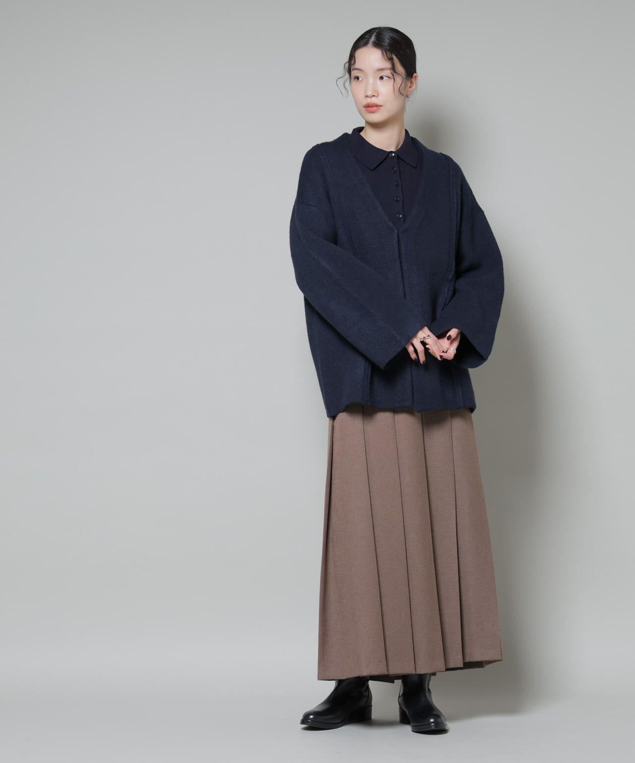 総針ニットジャケットカーディガン 6735222349