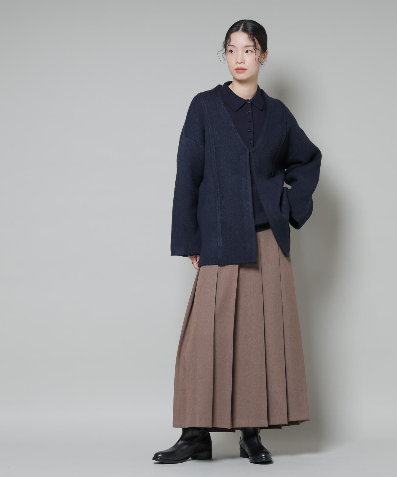 総針ニットジャケットカーディガン 6735222349