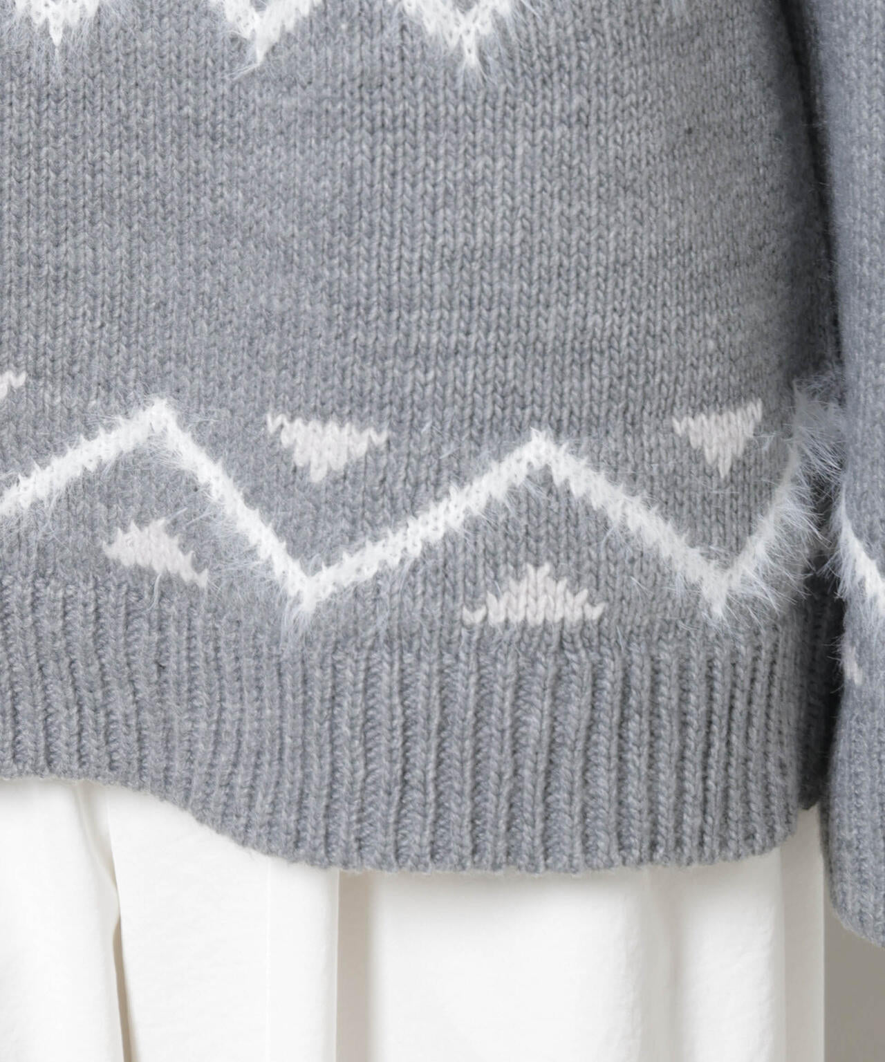 シャギーミックス 求心柄 ニット トップス