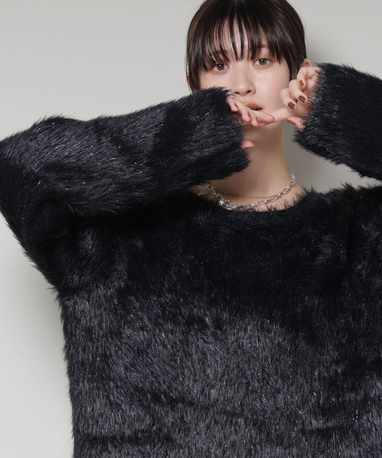 ミックスシャギーボートネックワイドニット 6735222352