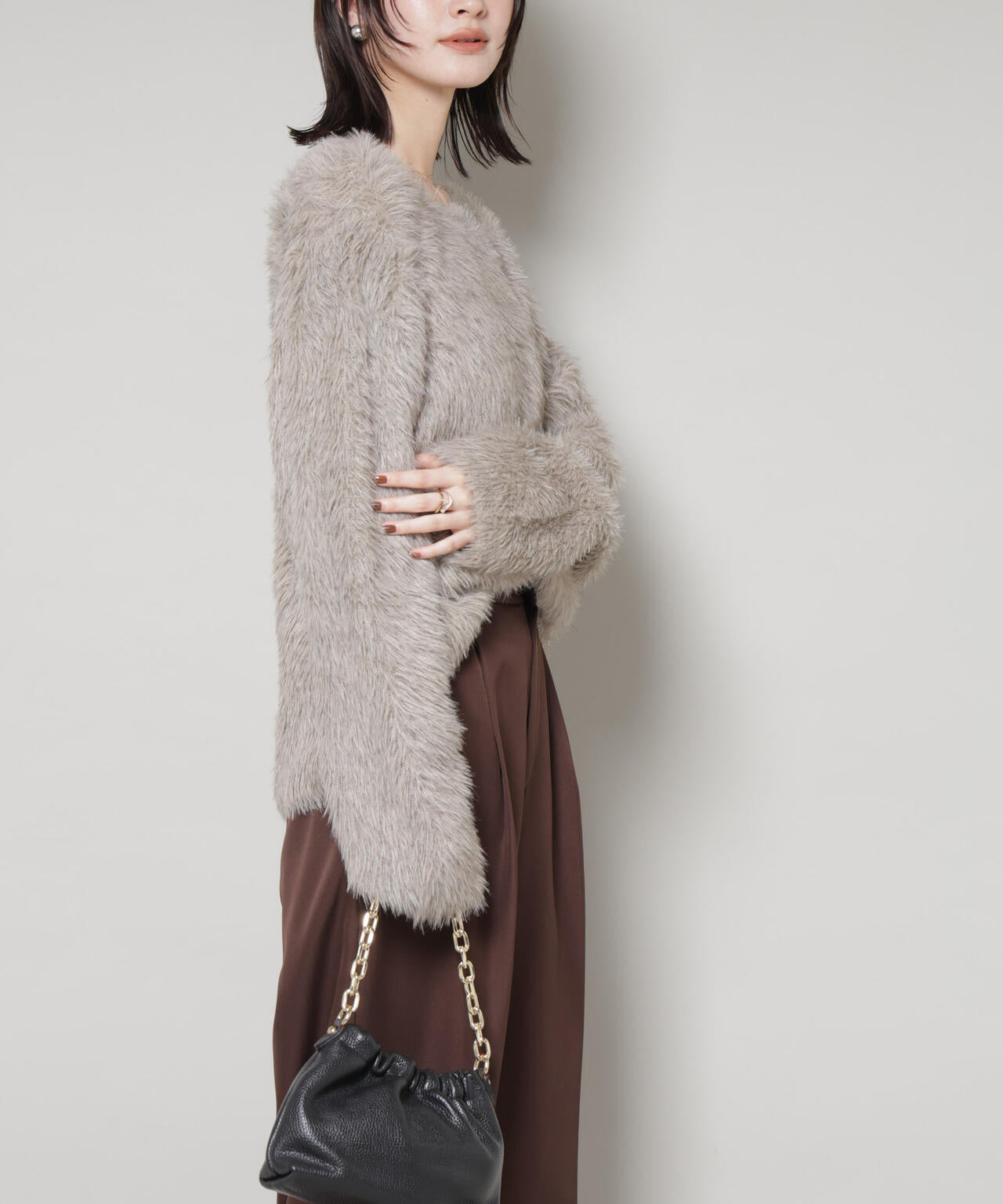 ミックスシャギーボートネックワイドニット 6735222352