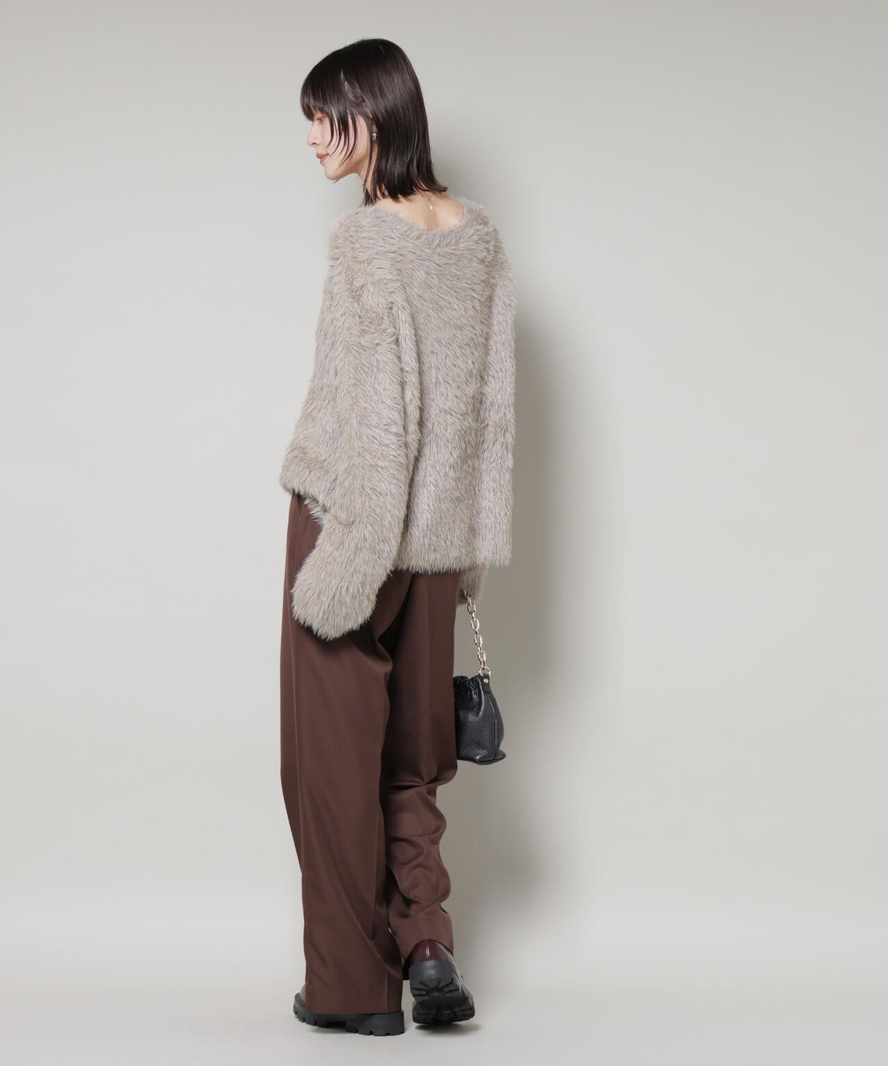 ミックスシャギーボートネックワイドニット 6735222352