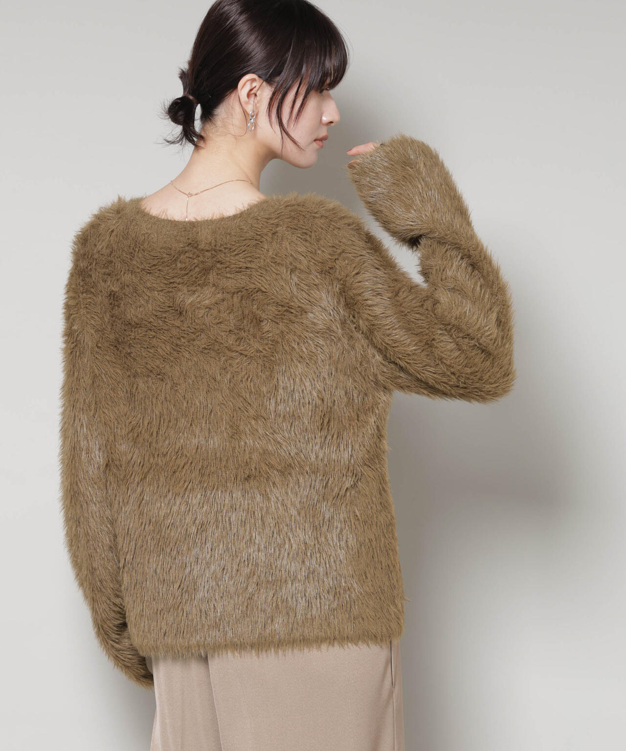 ミックスシャギーボートネックワイドニット 6735222352