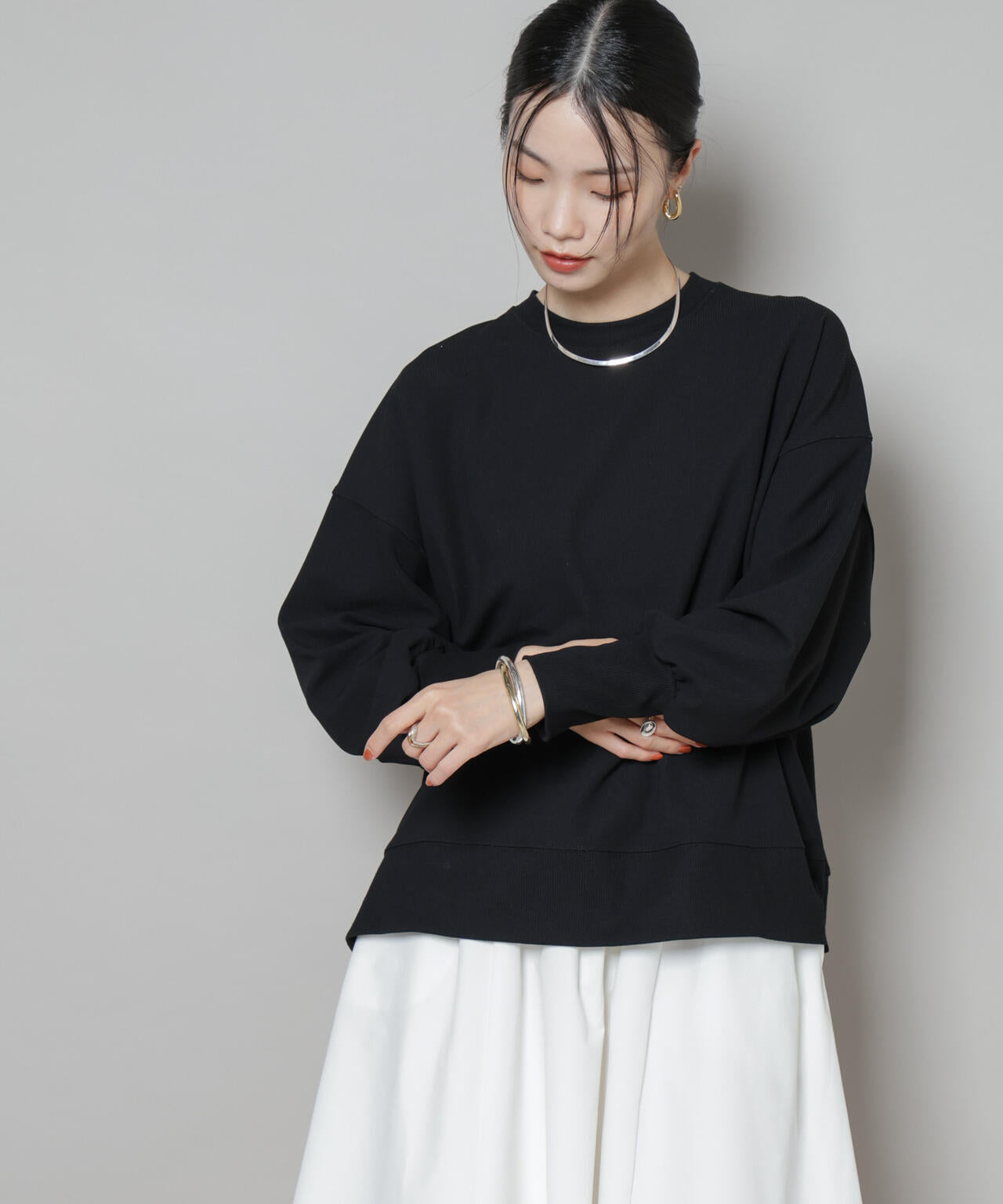 サカリバカットワイドクルーネックトップス(セットアップ可) 6735223302